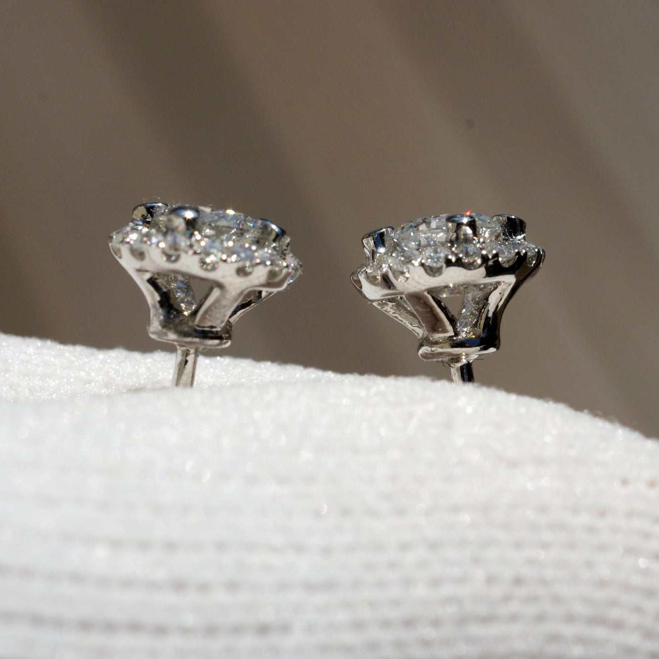 Martini Round Diamond Halo Stud Earrings (2/3ct. tw.)