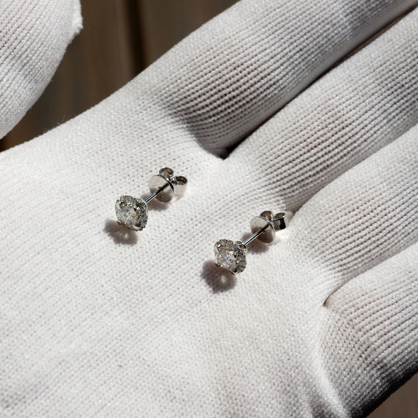 Martini Round Diamond Halo Stud Earrings (2/3ct. tw.)