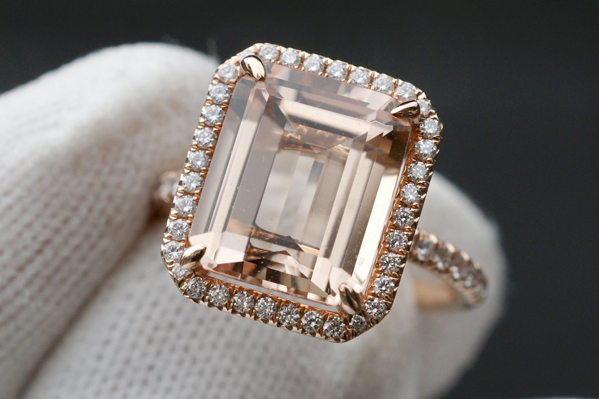 The Drenched Emerald Morganite 12x10mm 14k rose Gold