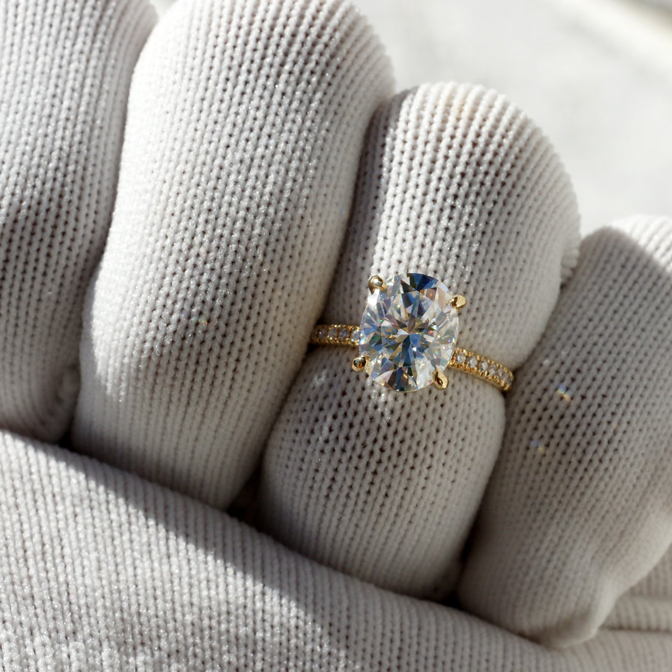 The Ava Oval Moissanite 10x8mm 18k Yellow Gold