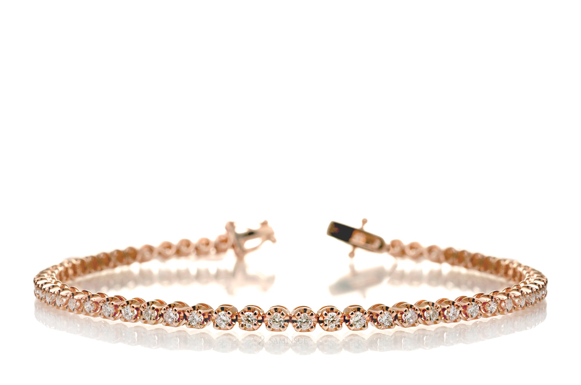 Everyday diamond tennis bracelet in rose gold
