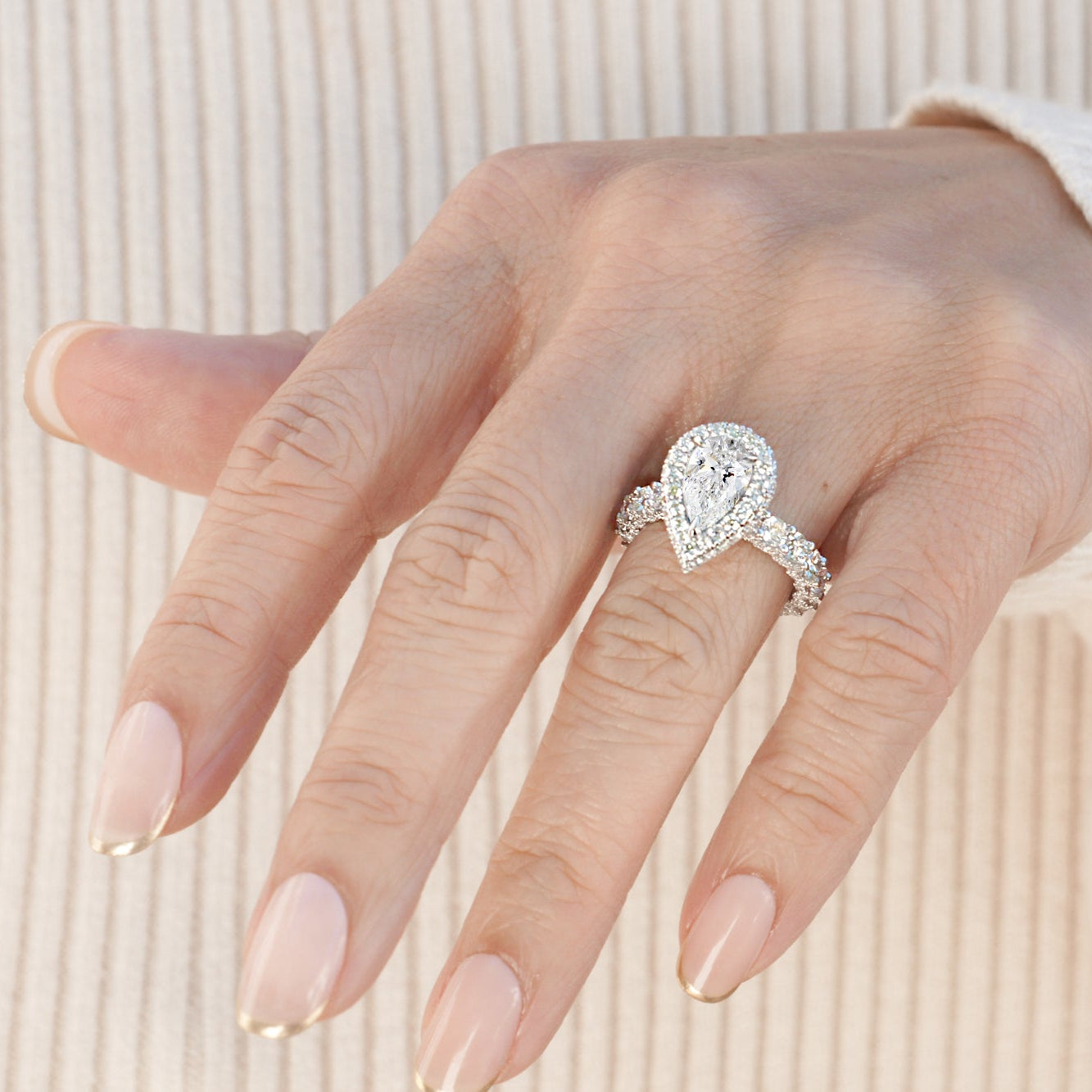 The Florence Pear Blue Sapphire Ring