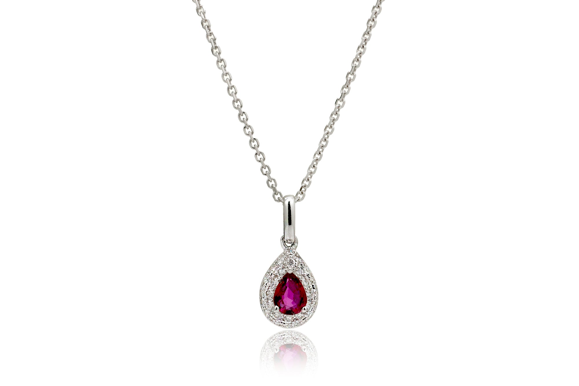 The Ophelia Pear Ruby Diamond Necklace