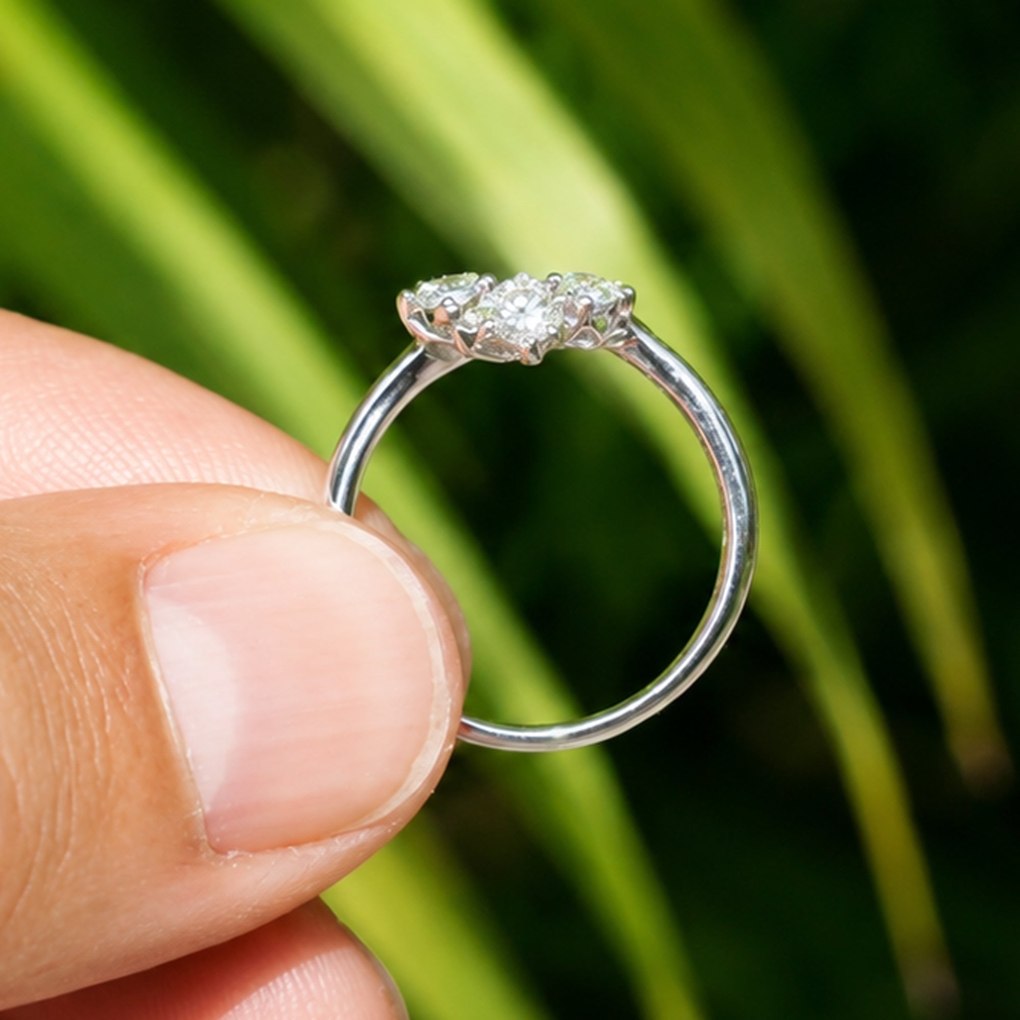 Blossom Leaf Diamond Ring Side View