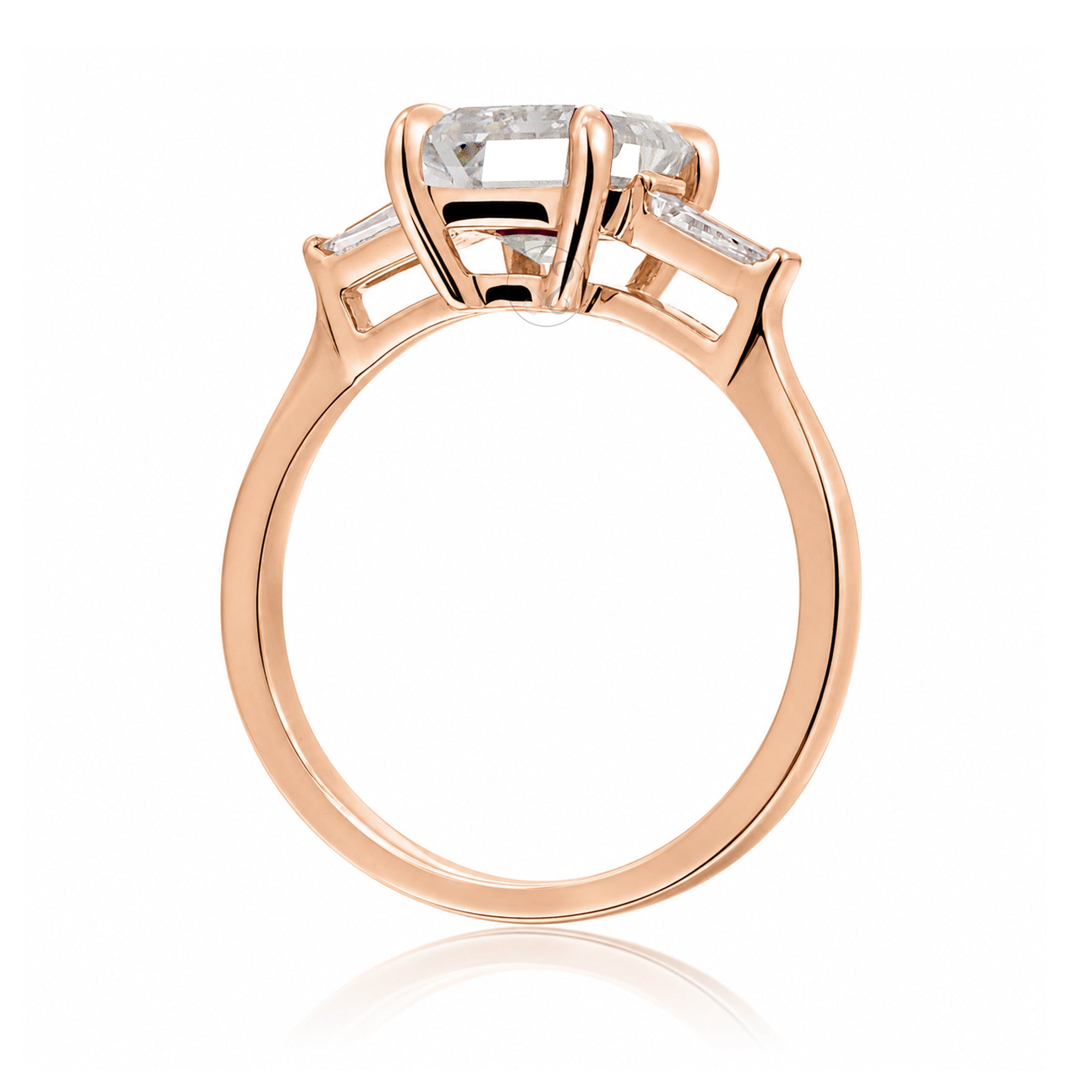 The Alice Emerald Step Cut Moissanite Ring
