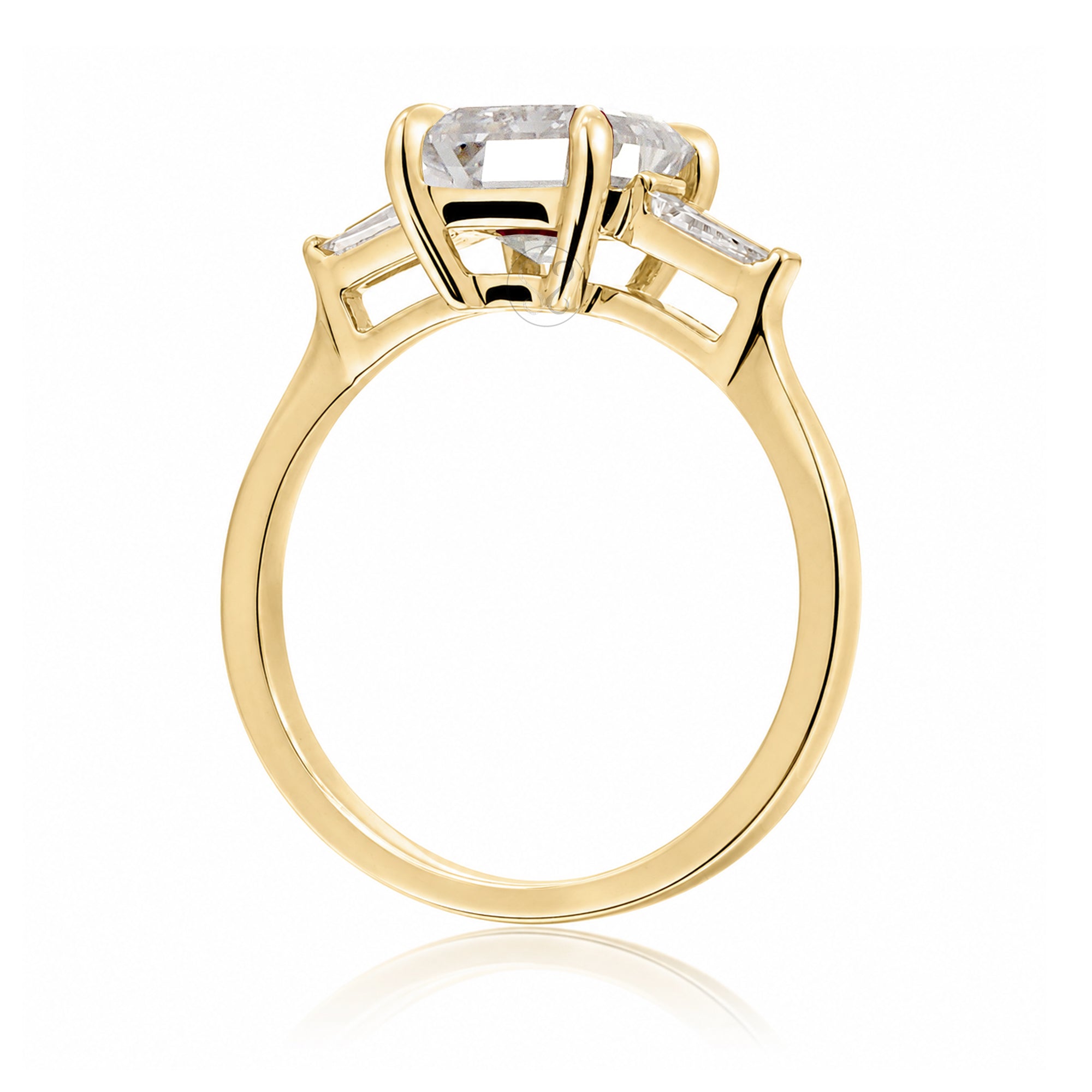 The Alice Emerald Step Cut Moissanite Ring