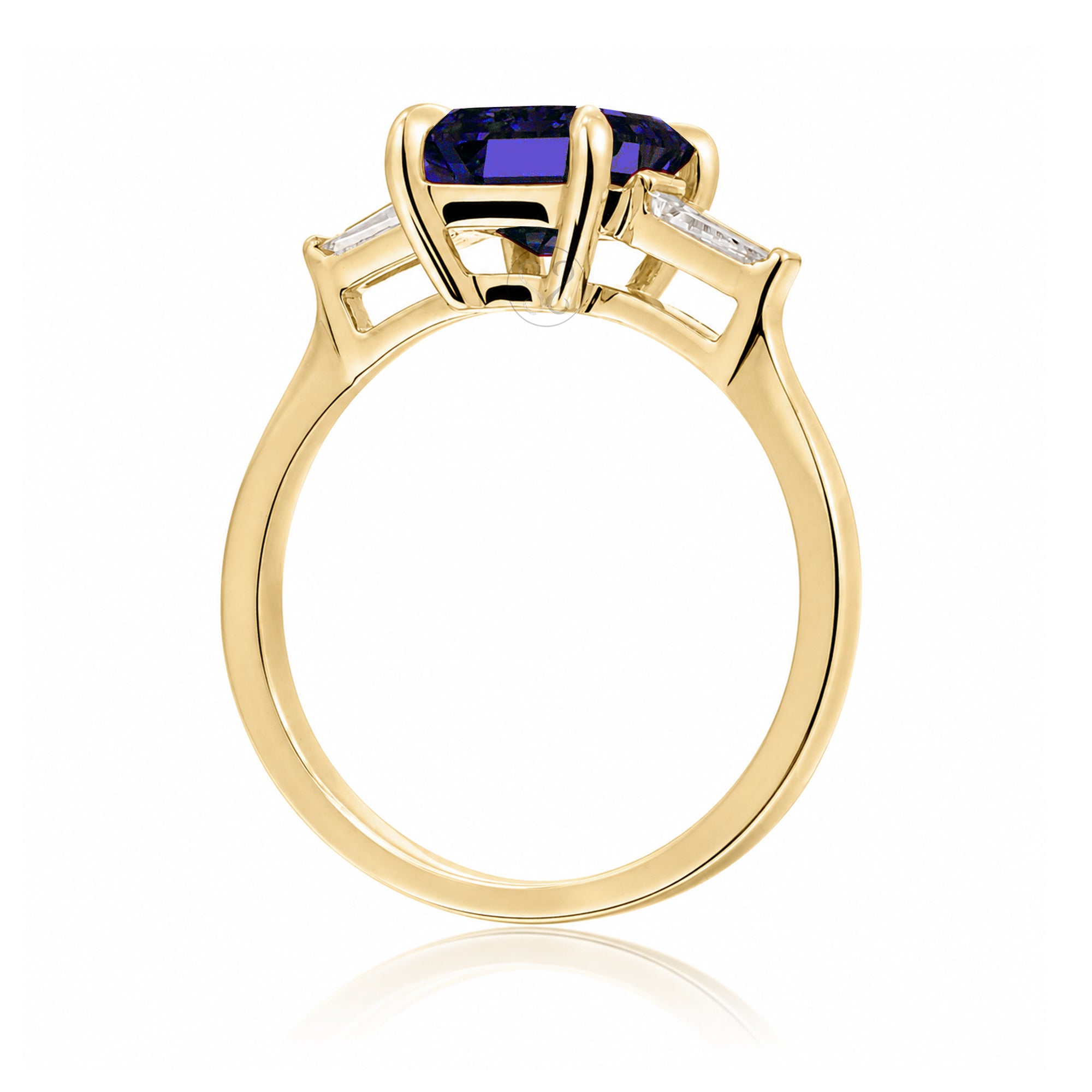 The Alice Step Cut Blue Sapphire Ring