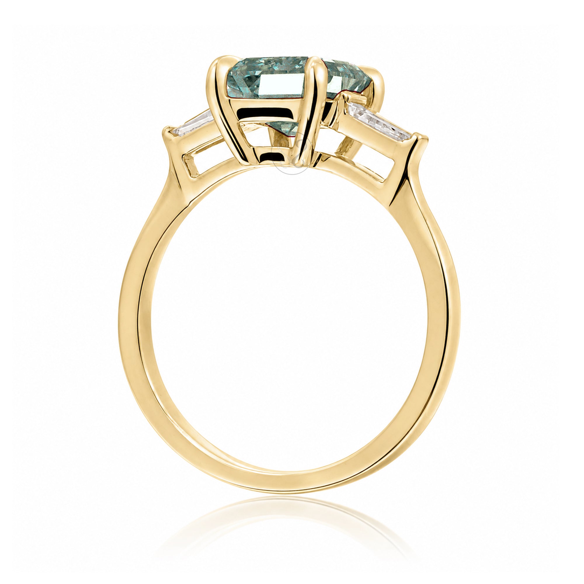 The Alice Step Cut Green Sapphire Ring