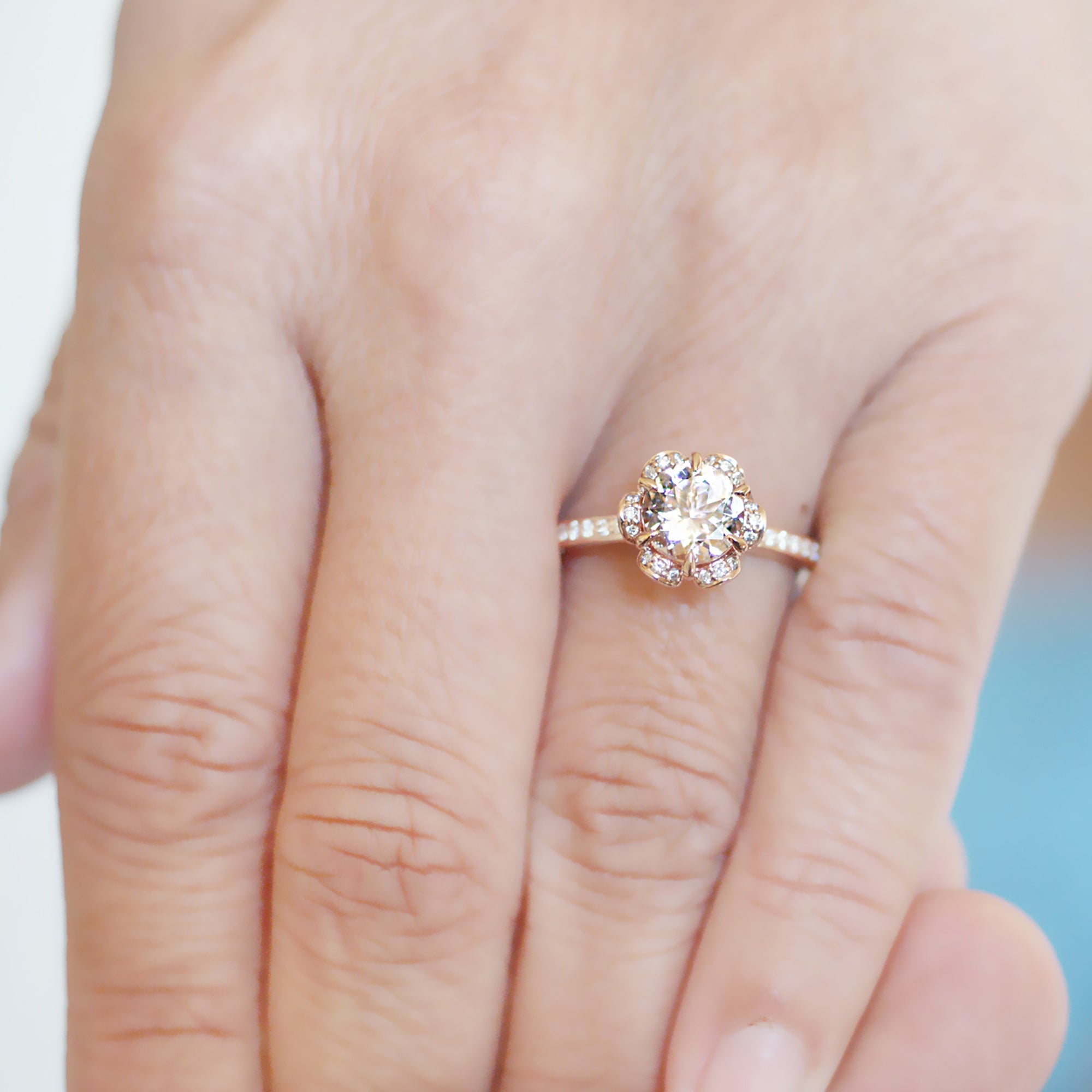 The Anemone Round Morganite Ring Rose Gold