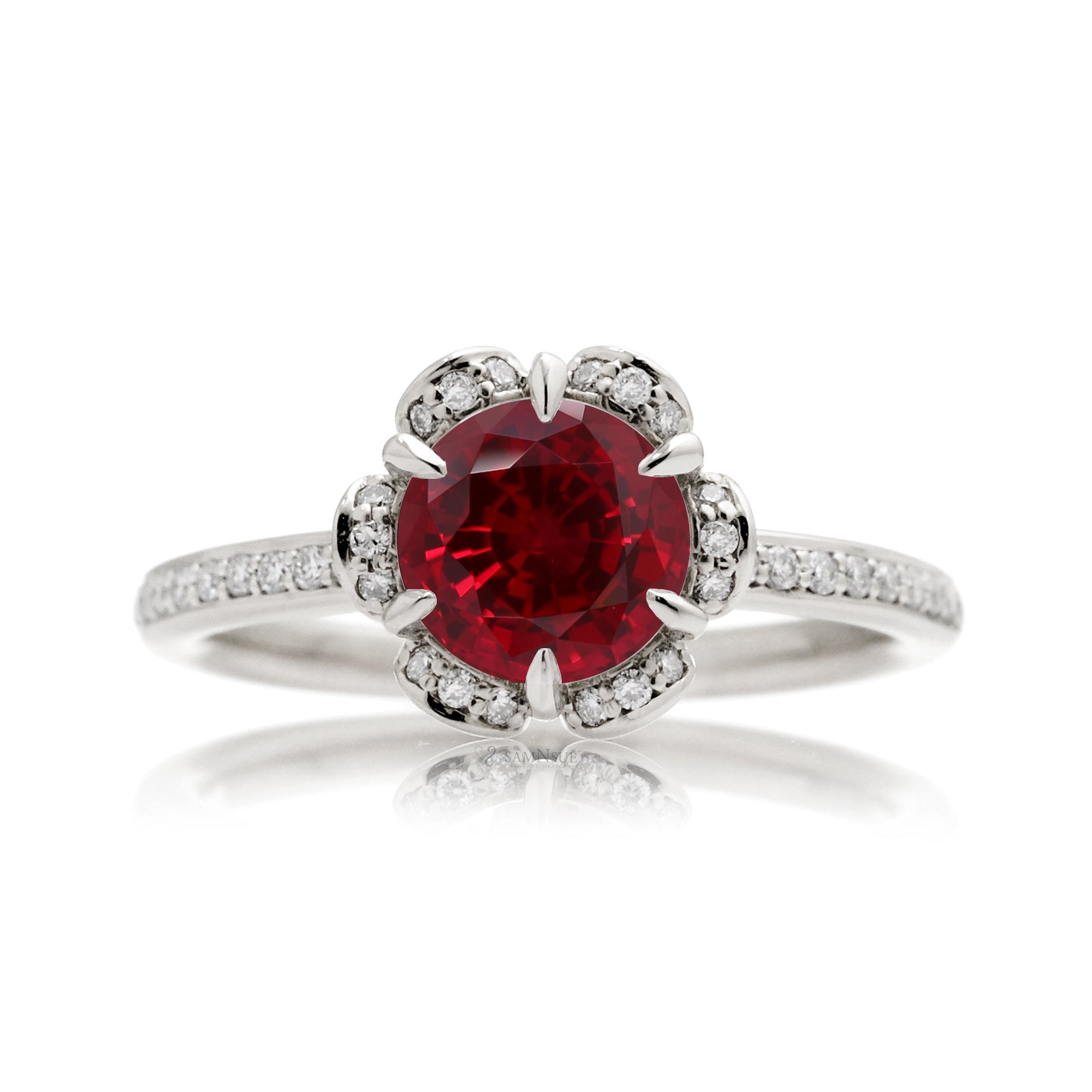 The Anemone Round Ruby Ring (Lab Grown)