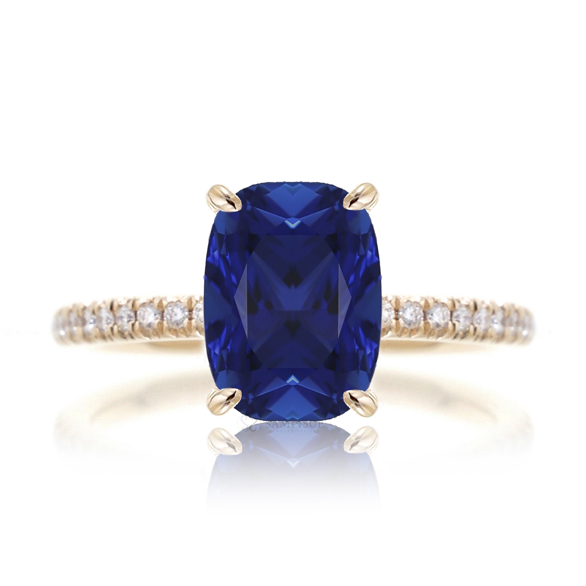 Blue Sapphire Engagement Rings Harry Winston Cushion Carat Cushion