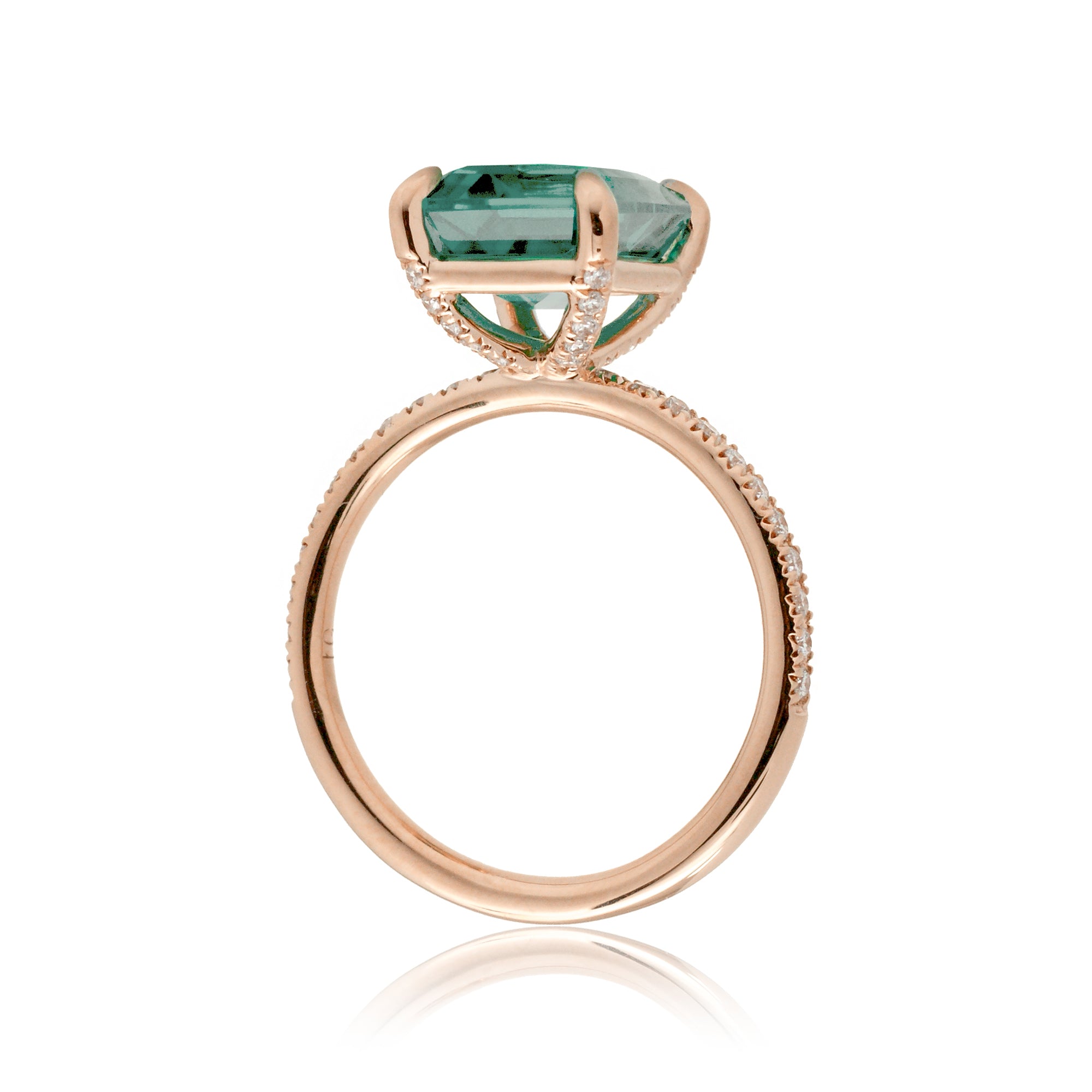 The Ava Cushion Cut Green Sapphire Ring