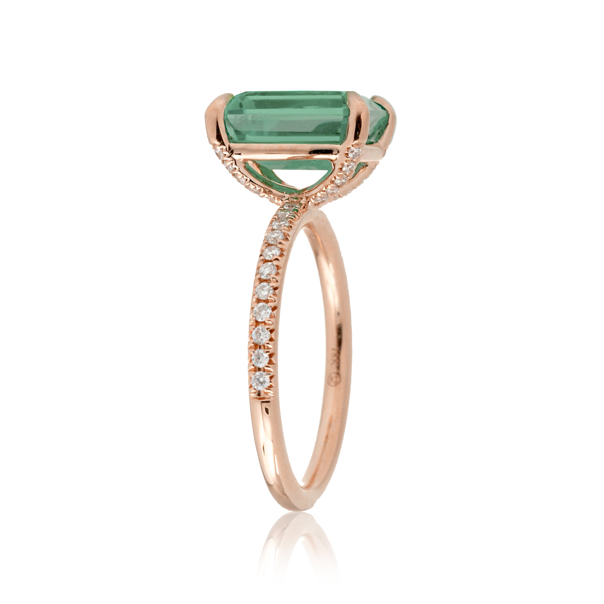 The Ava Cushion Cut Green Sapphire Ring