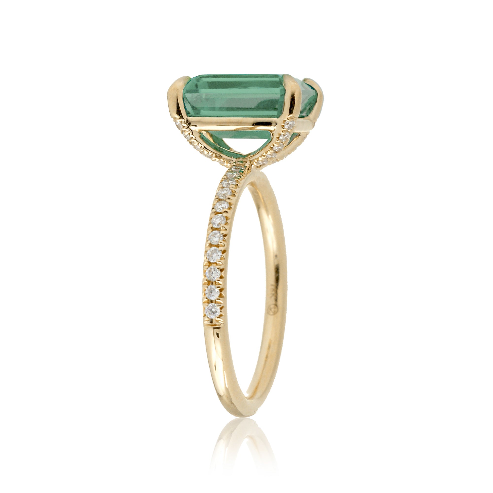 The Ava Cushion Cut Green Sapphire Ring