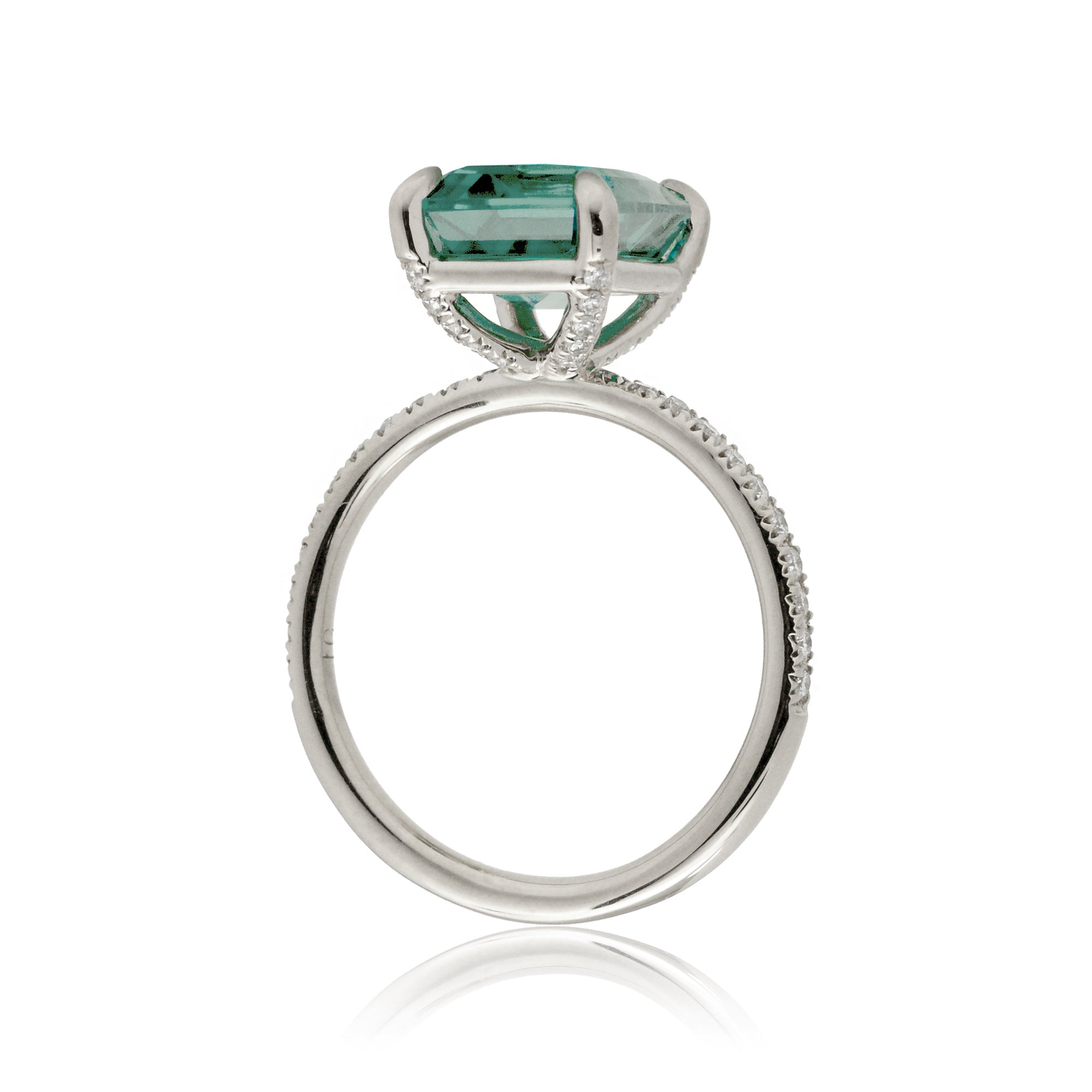 The Ava Cushion Cut Green Sapphire Ring