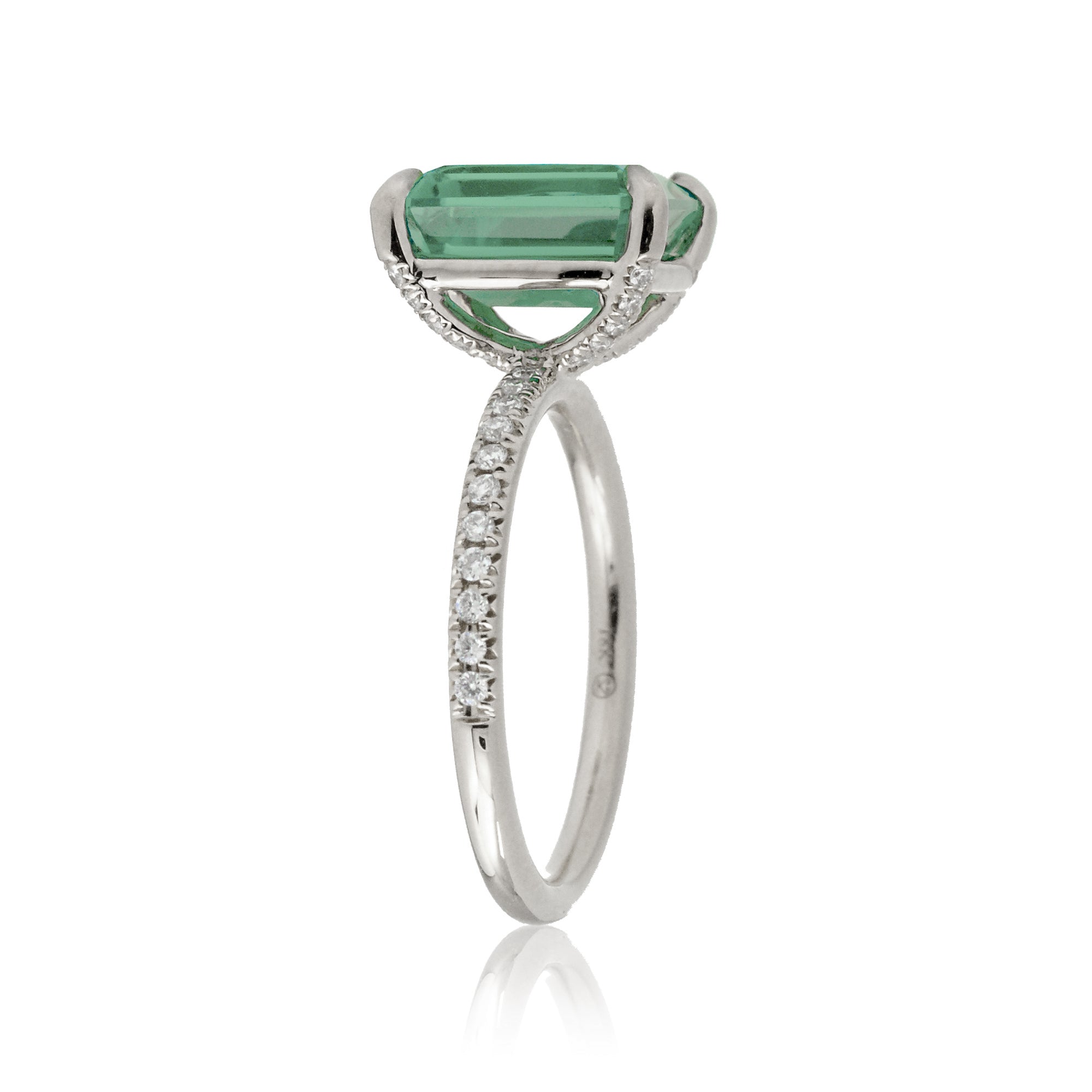 The Ava Cushion Cut Green Sapphire Ring