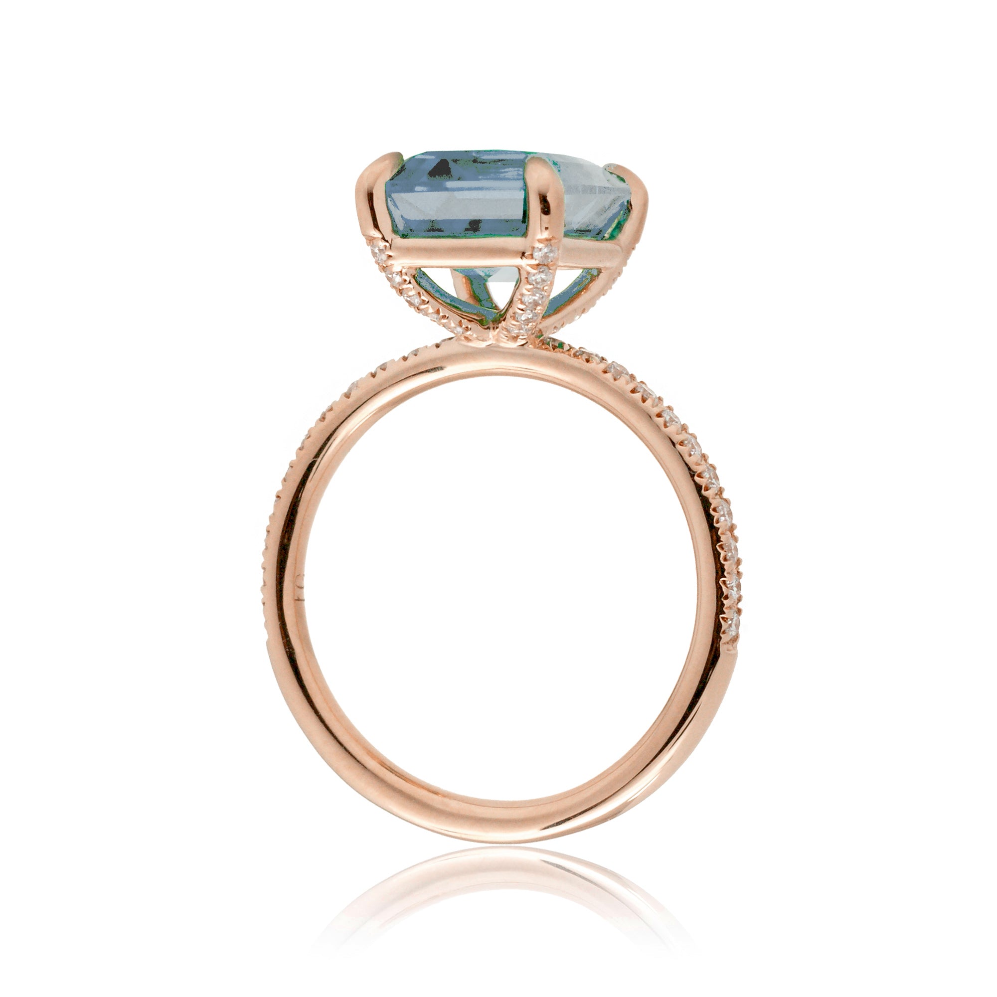 The Ava Emerald Cut Aquamarine Ring