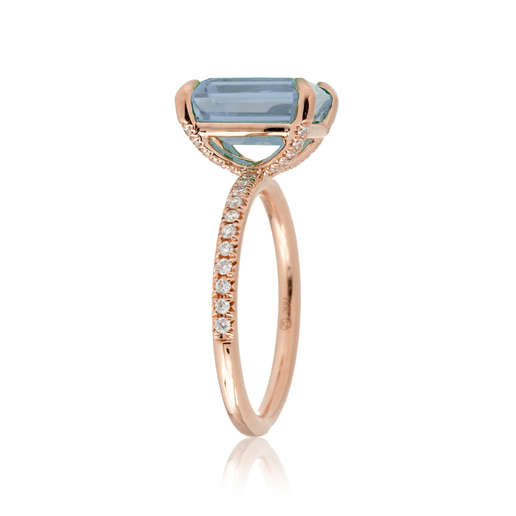 The Ava Emerald Cut Aquamarine Ring