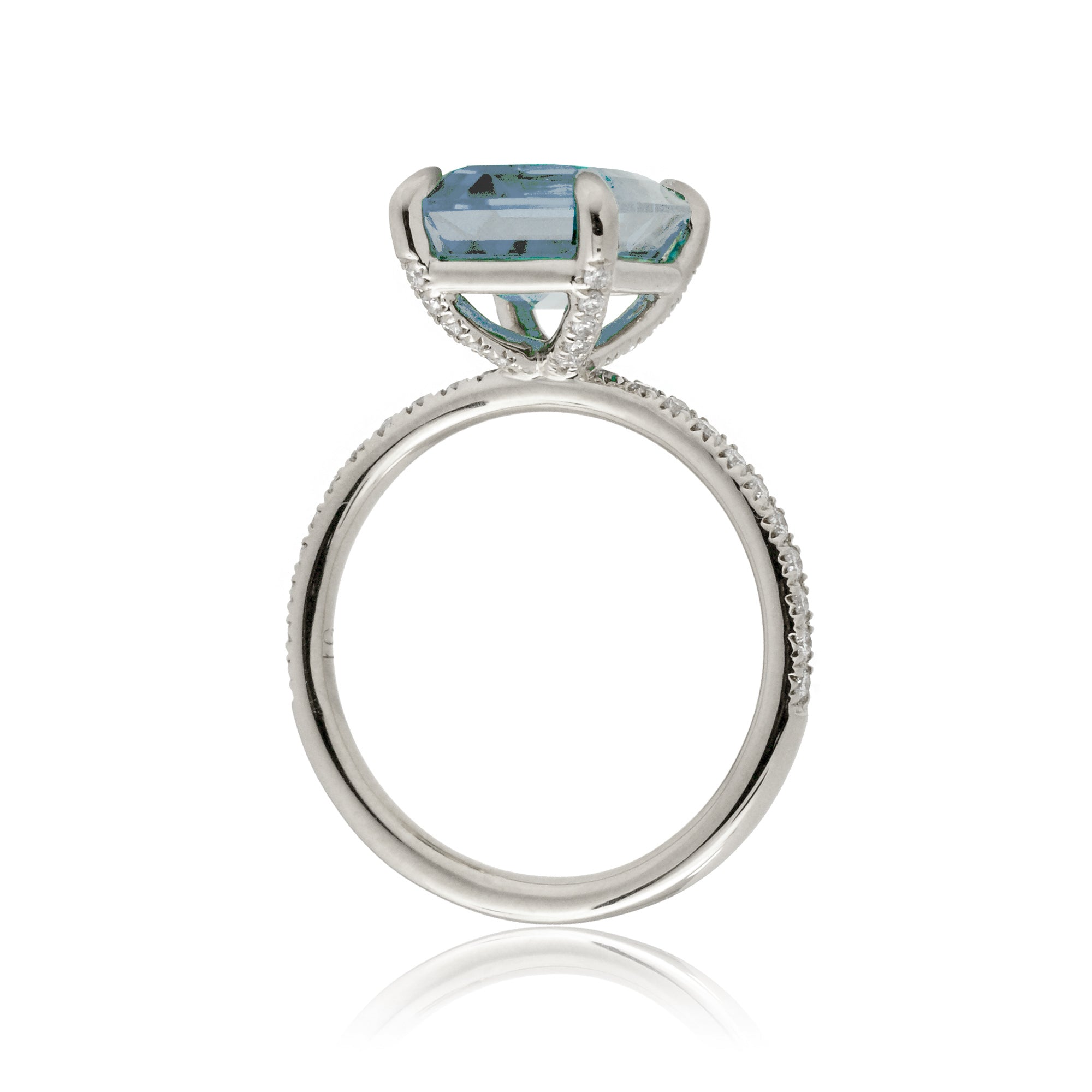 The Ava Emerald Cut Aquamarine Ring
