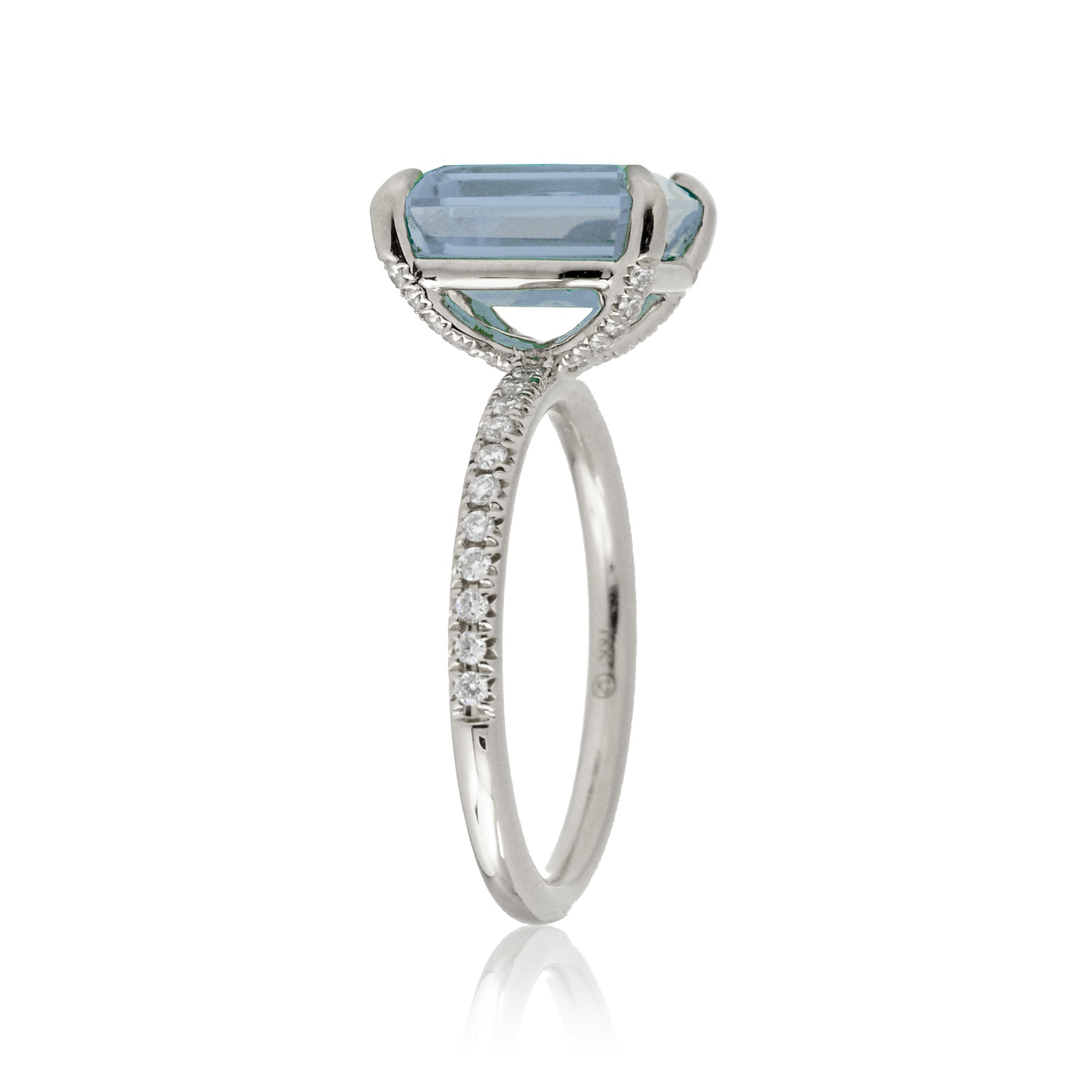 The Ava Emerald Cut Aquamarine Ring