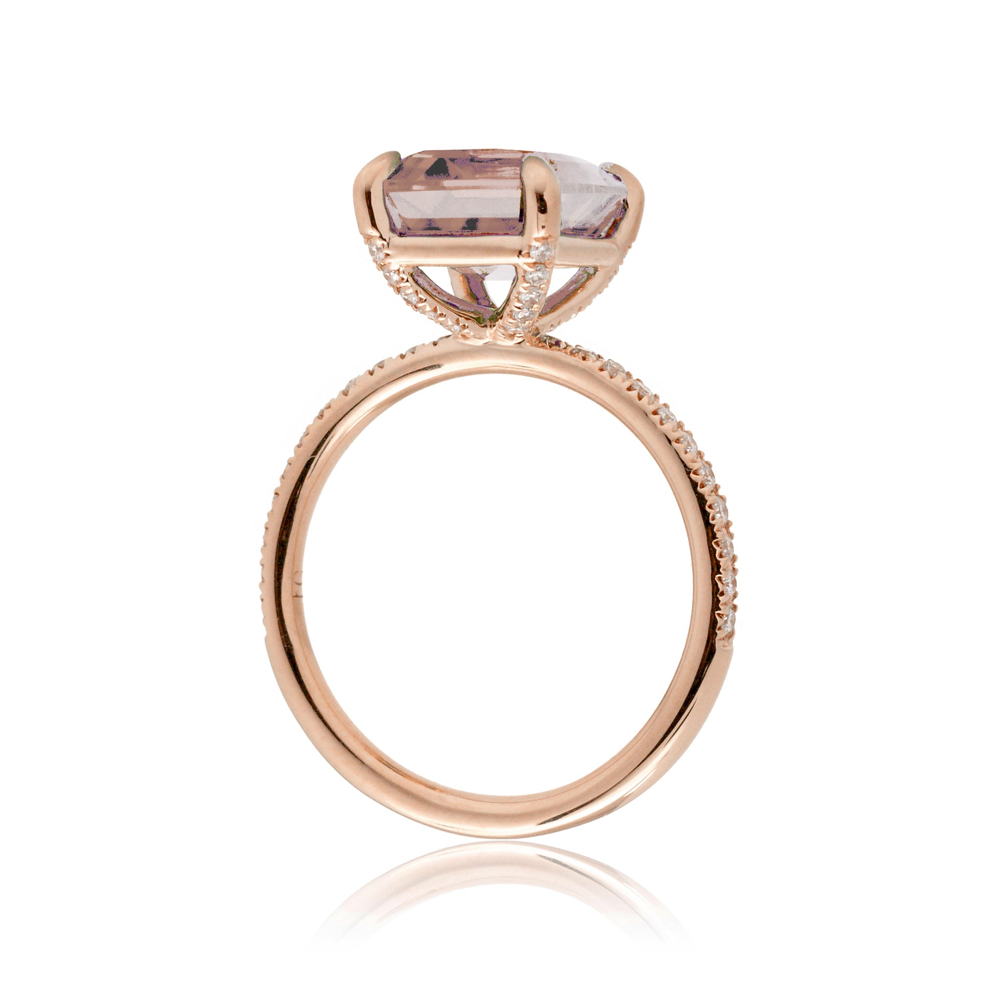The Ava Emerald Cut Morganite Ring