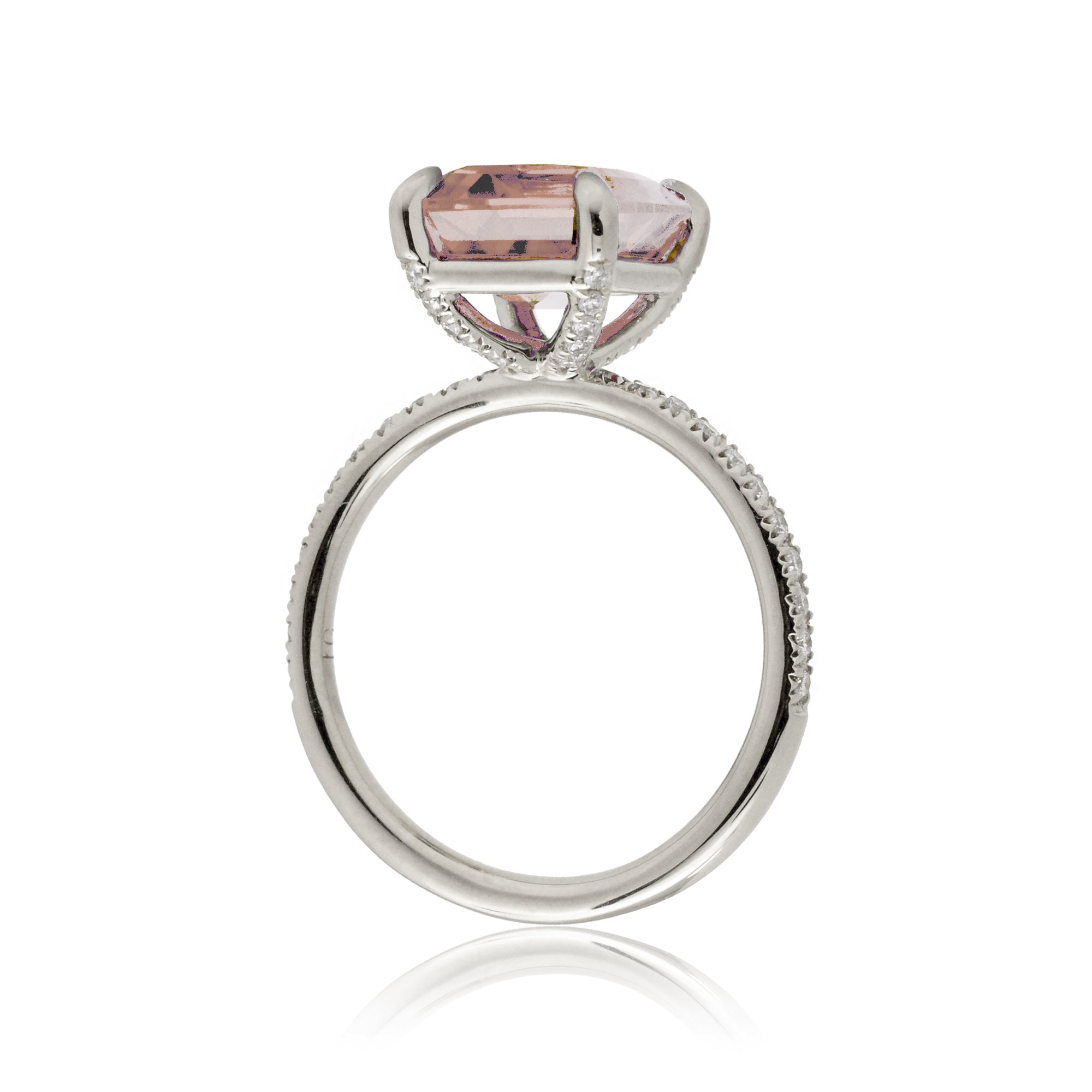 The Ava Emerald Cut Morganite Ring