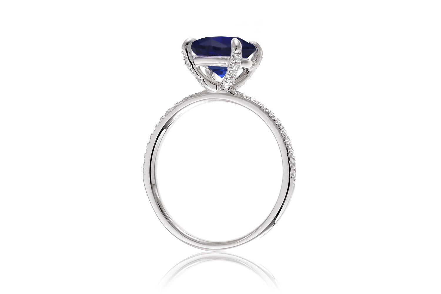 The Ava Cushion Cut Sapphire Ring (Lab Grown)
