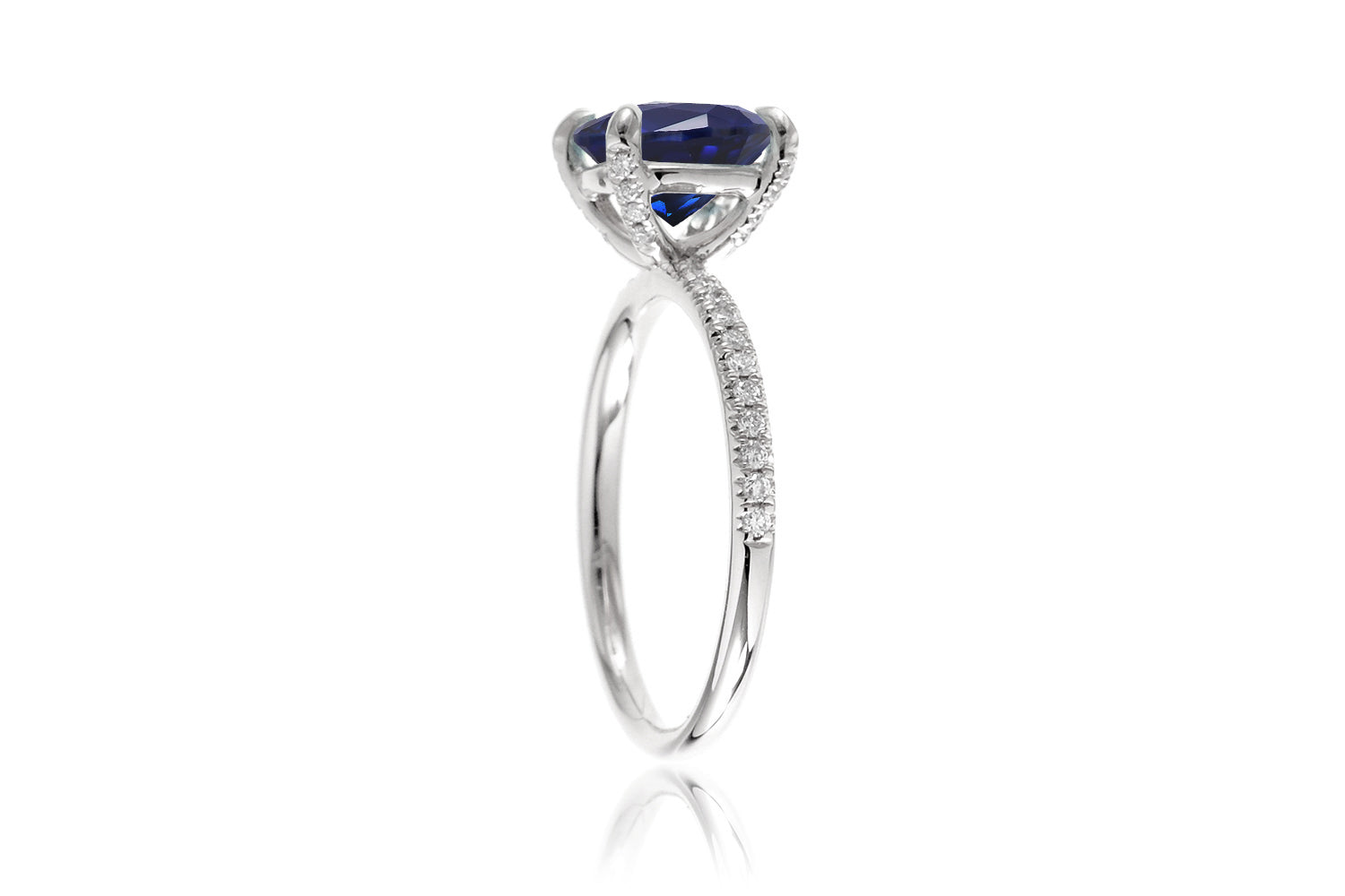 The Ava Cushion Cut Sapphire Ring (Lab Grown)