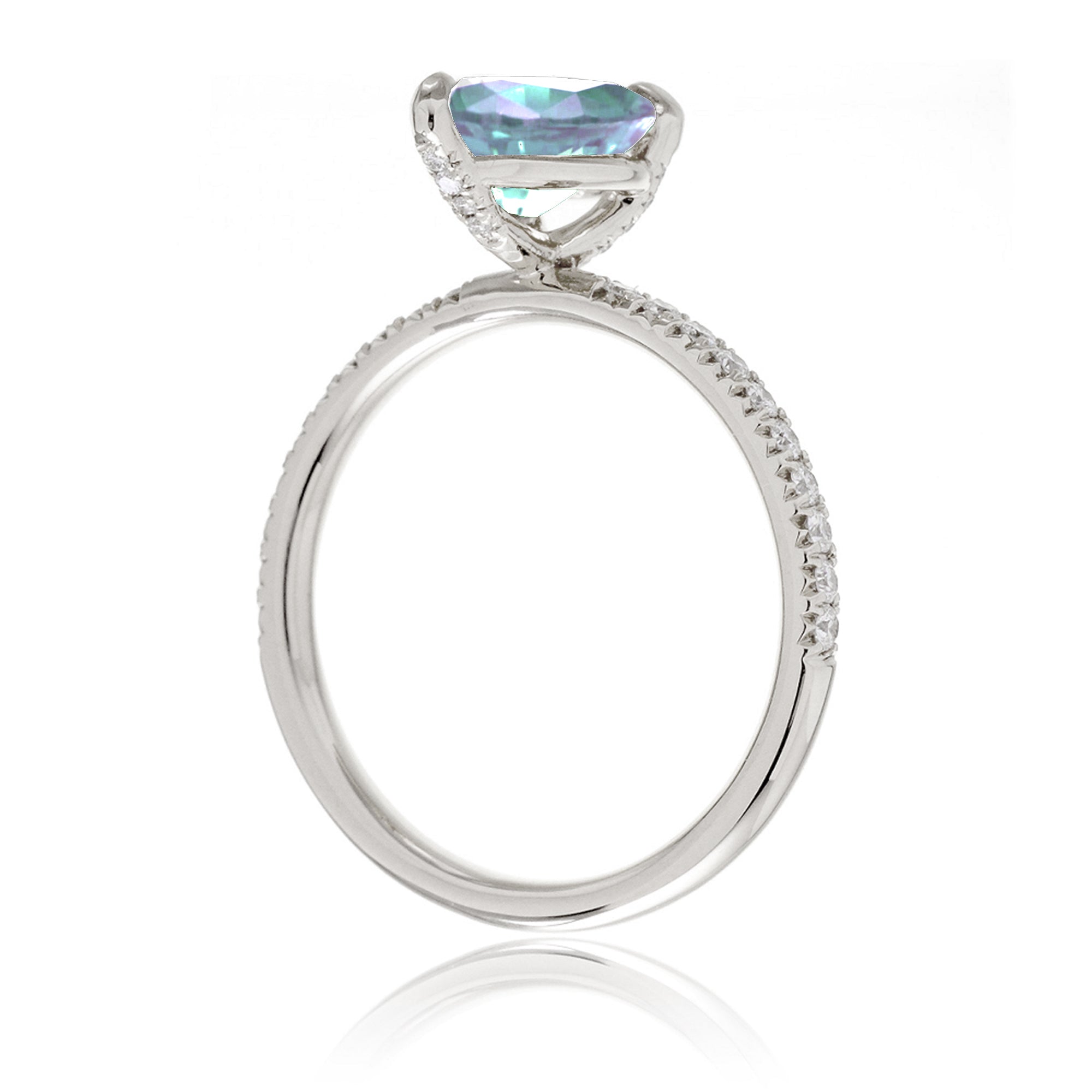 White Gold Pear Aquamarine Engagement Ring – The Ava