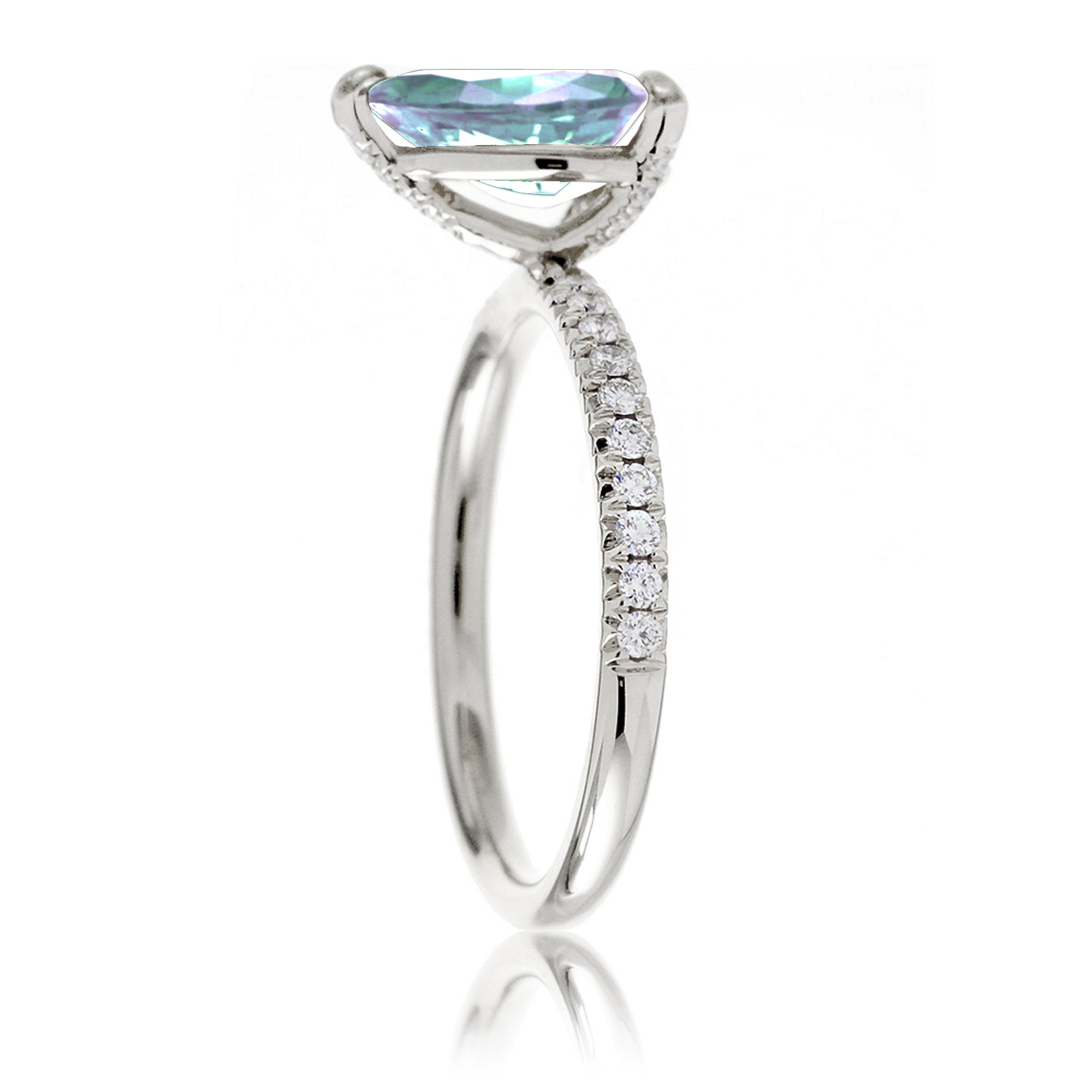 White Gold Pear Aquamarine Engagement Ring – The Ava