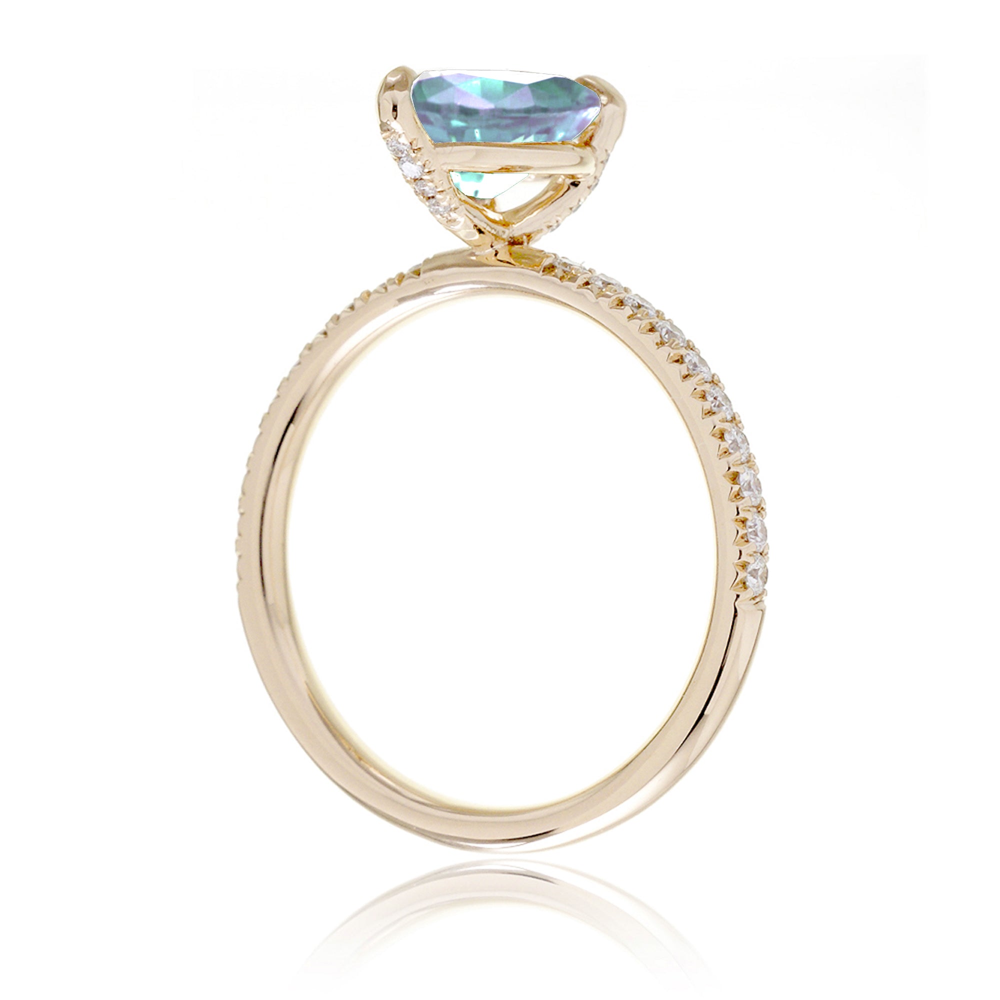 Yellow Gold Pear Aquamarine Engagement Ring – The Ava