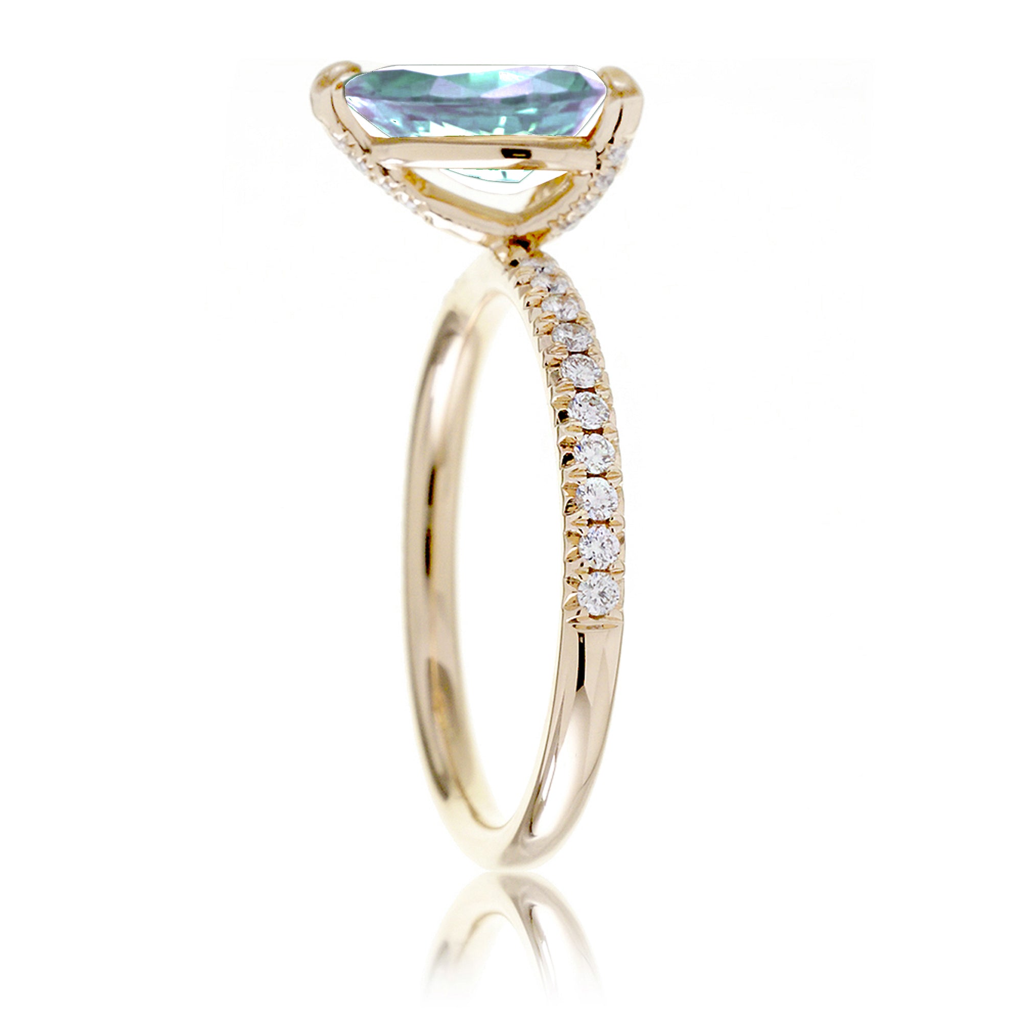 Yellow Gold Pear Aquamarine Engagement Ring – The Ava