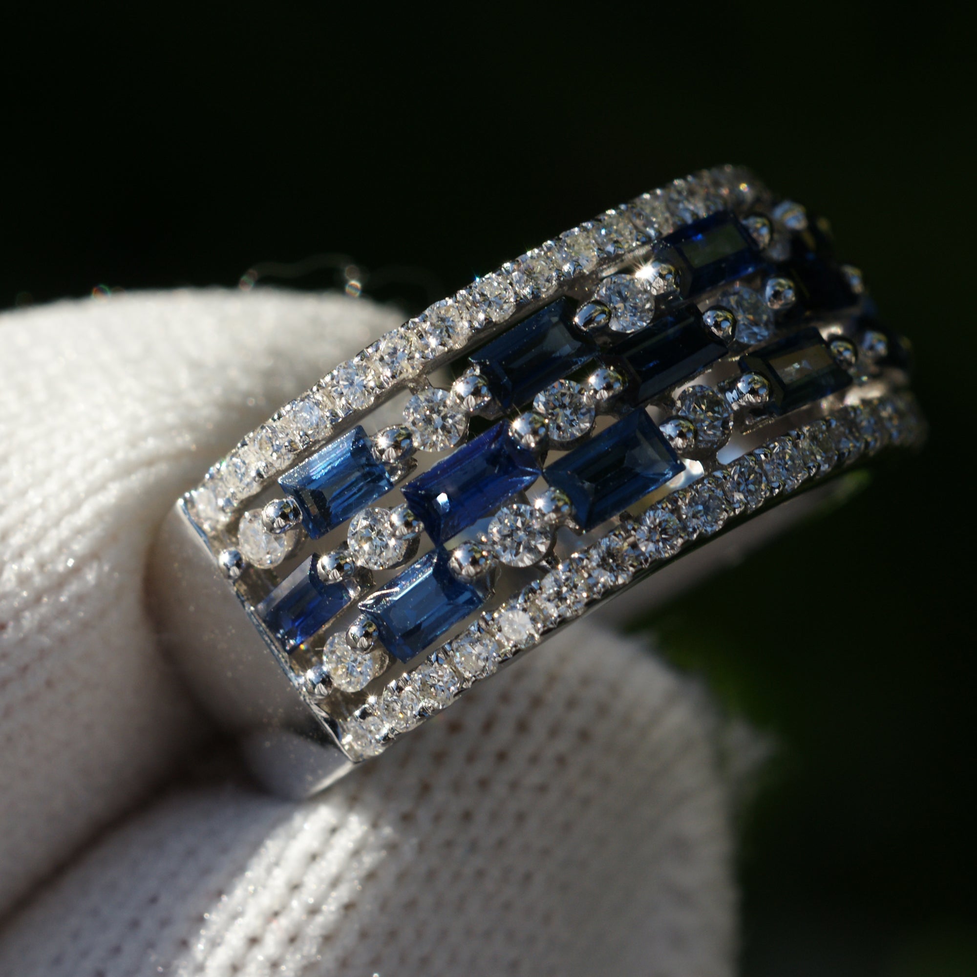 The Bridgette Baguette Sapphire Ring