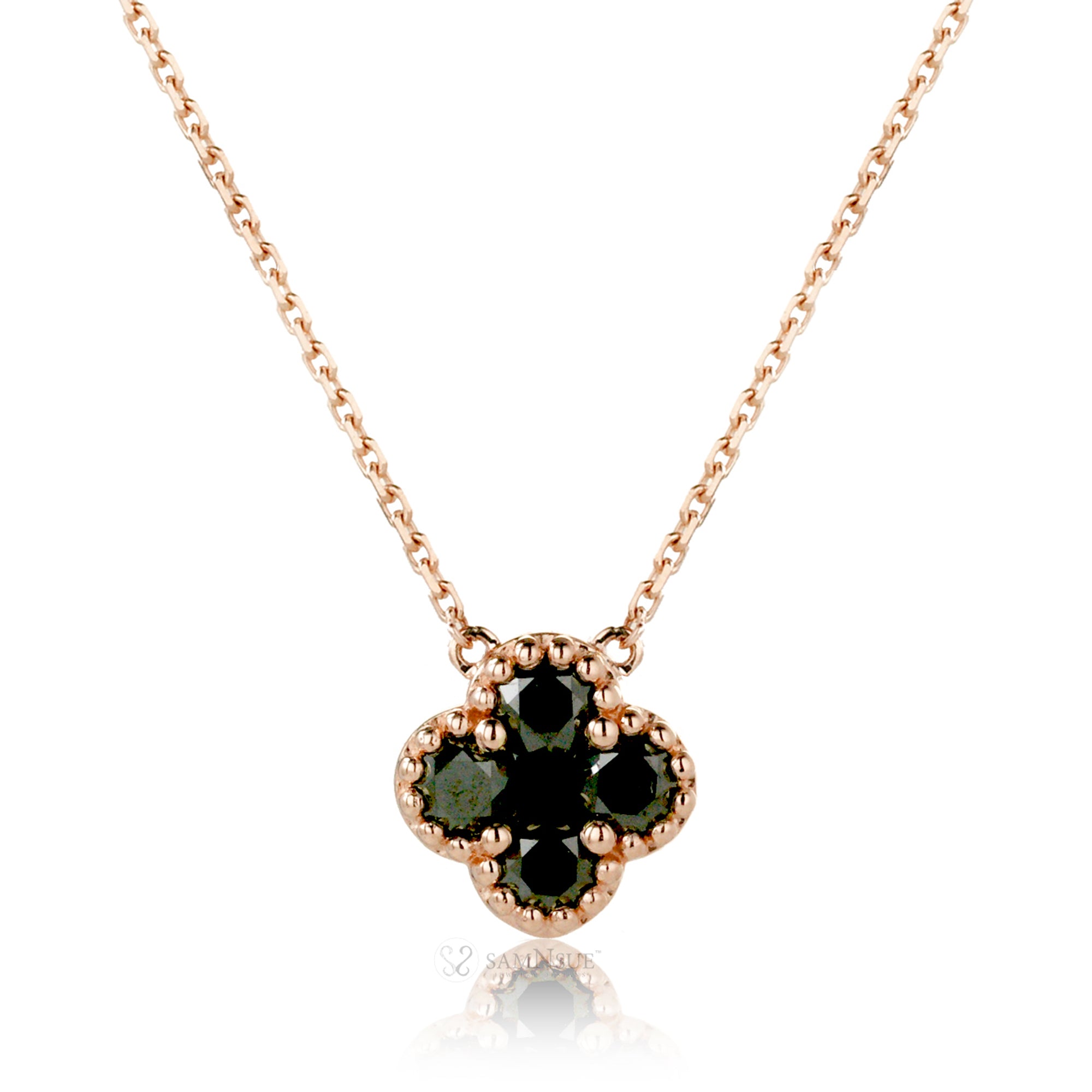 The Clover Bezel-Beaded Necklace