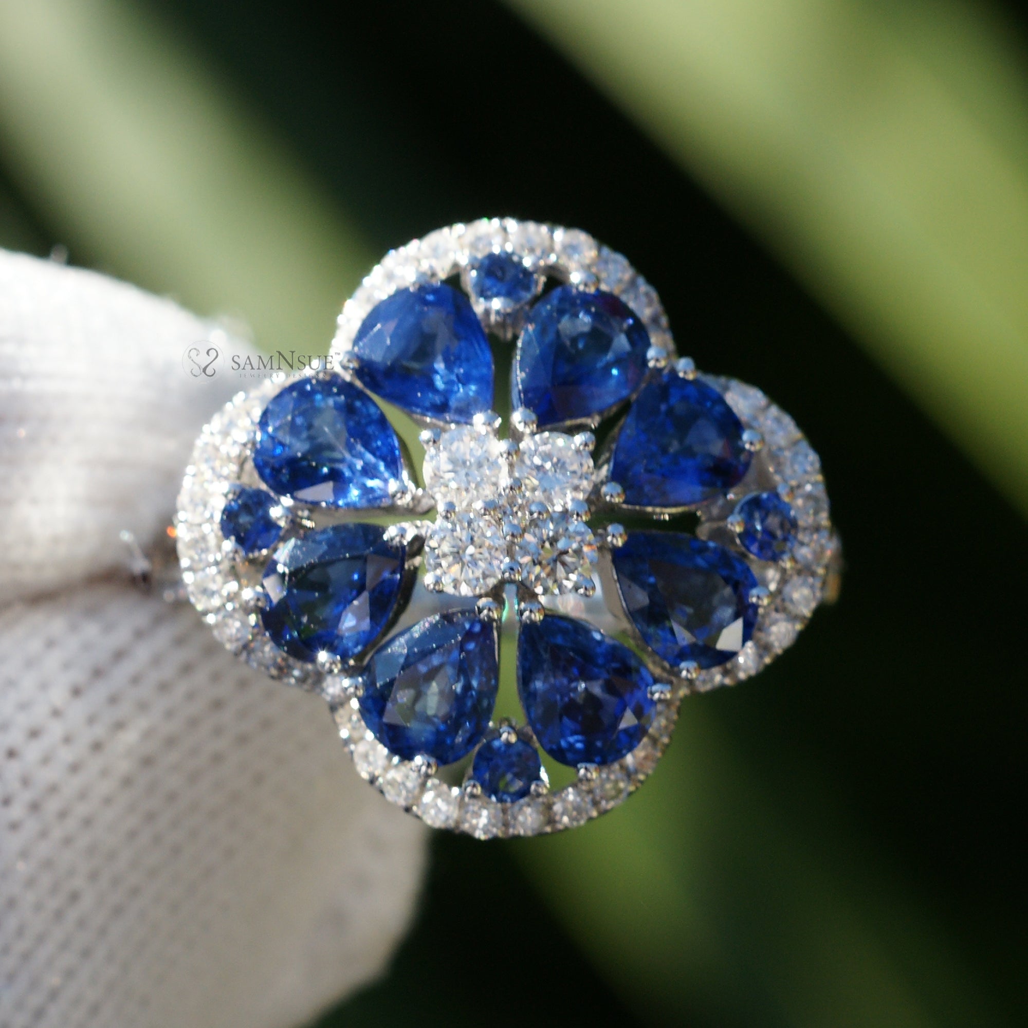 The Clarissa Blue Sapphire & Diamond Ring (3.76 ct tw.)