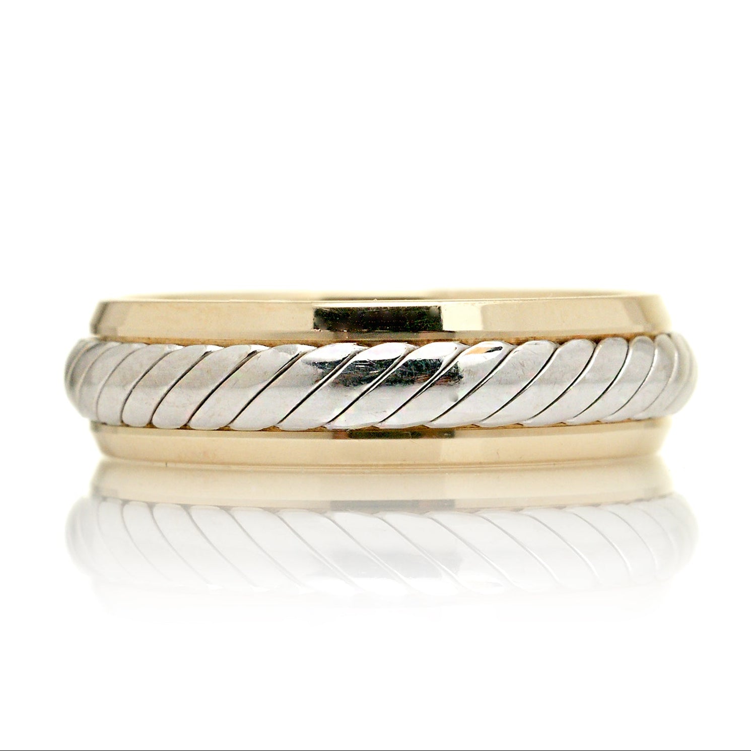 Braided Two Tone Dome Wedding Band