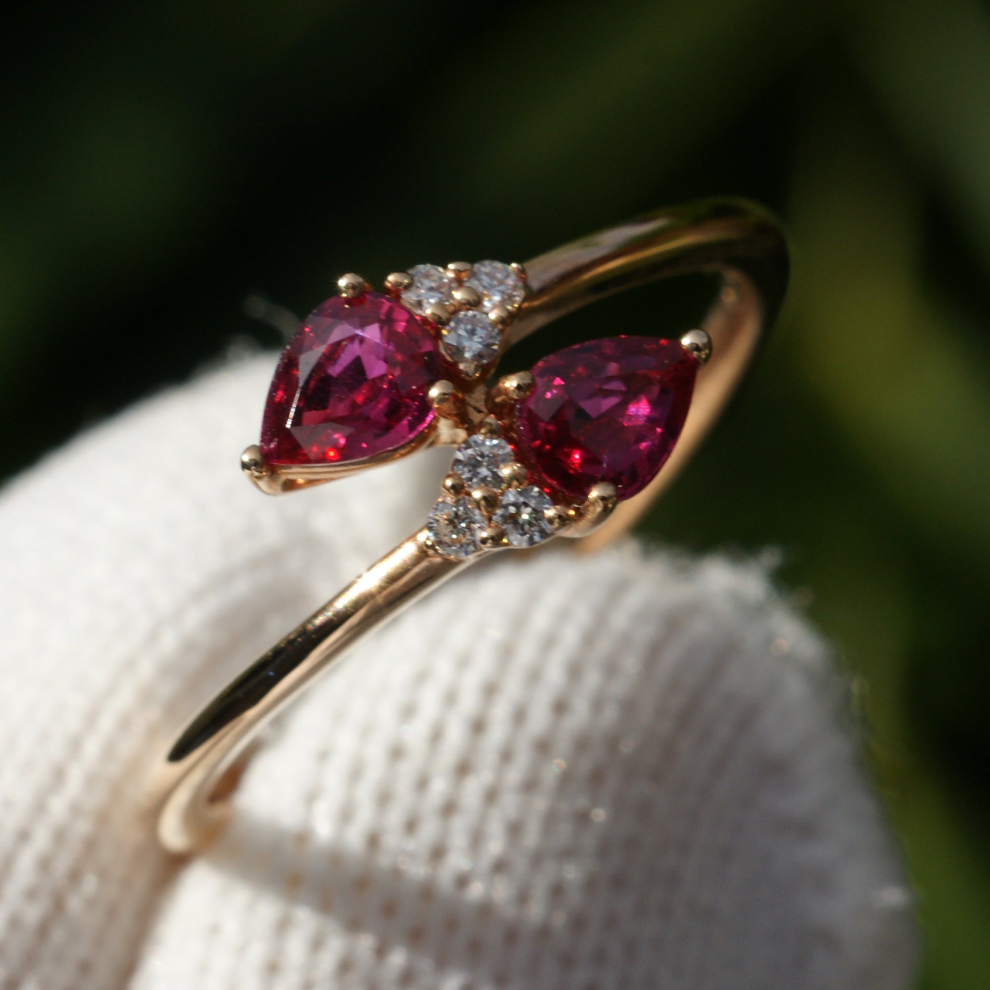 The Bypass Pear Ruby & Diamond Ring