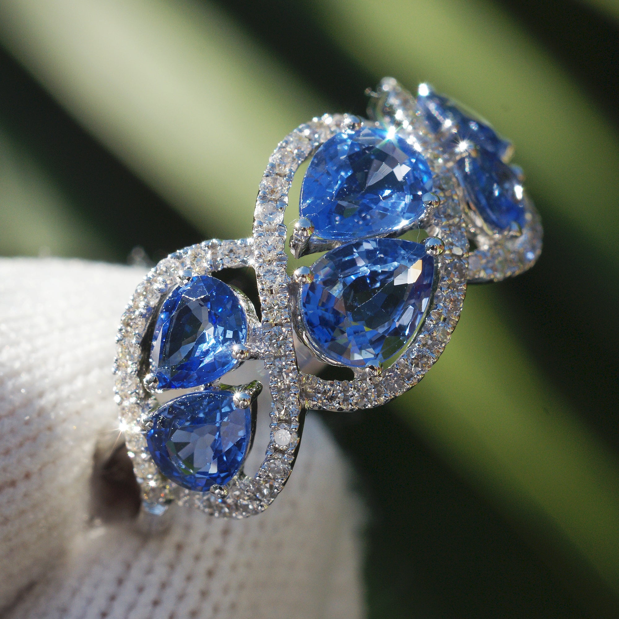 The Mathilda Pear Sapphire & Diamond Ring (3.16 ct. tw.)