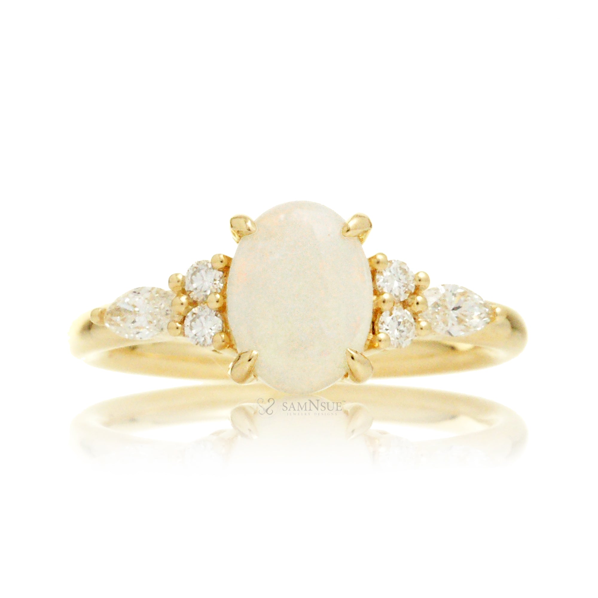 The Chlorette Opal Marquise Diamond Ring