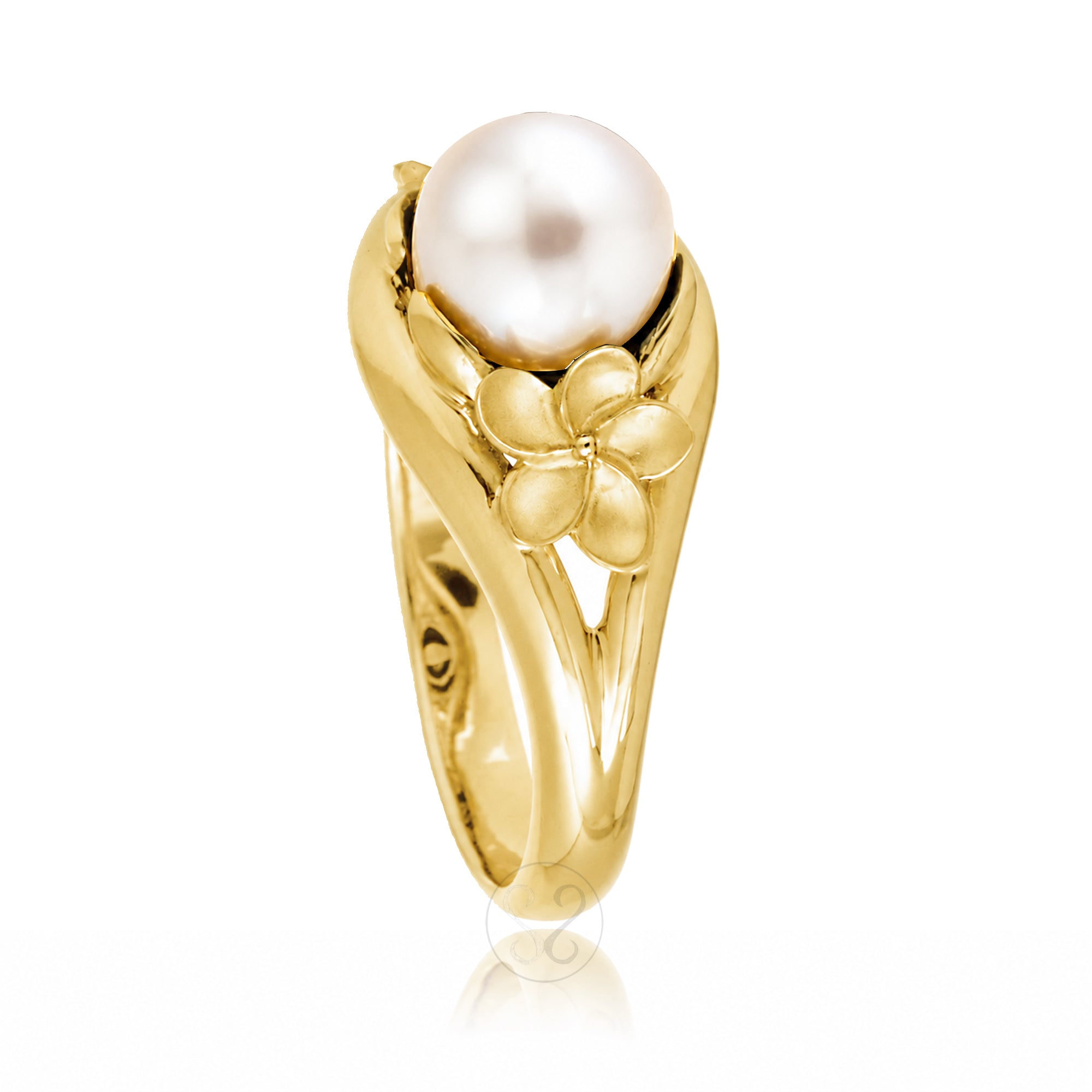 The Plumeria Pearl Embrace Ring