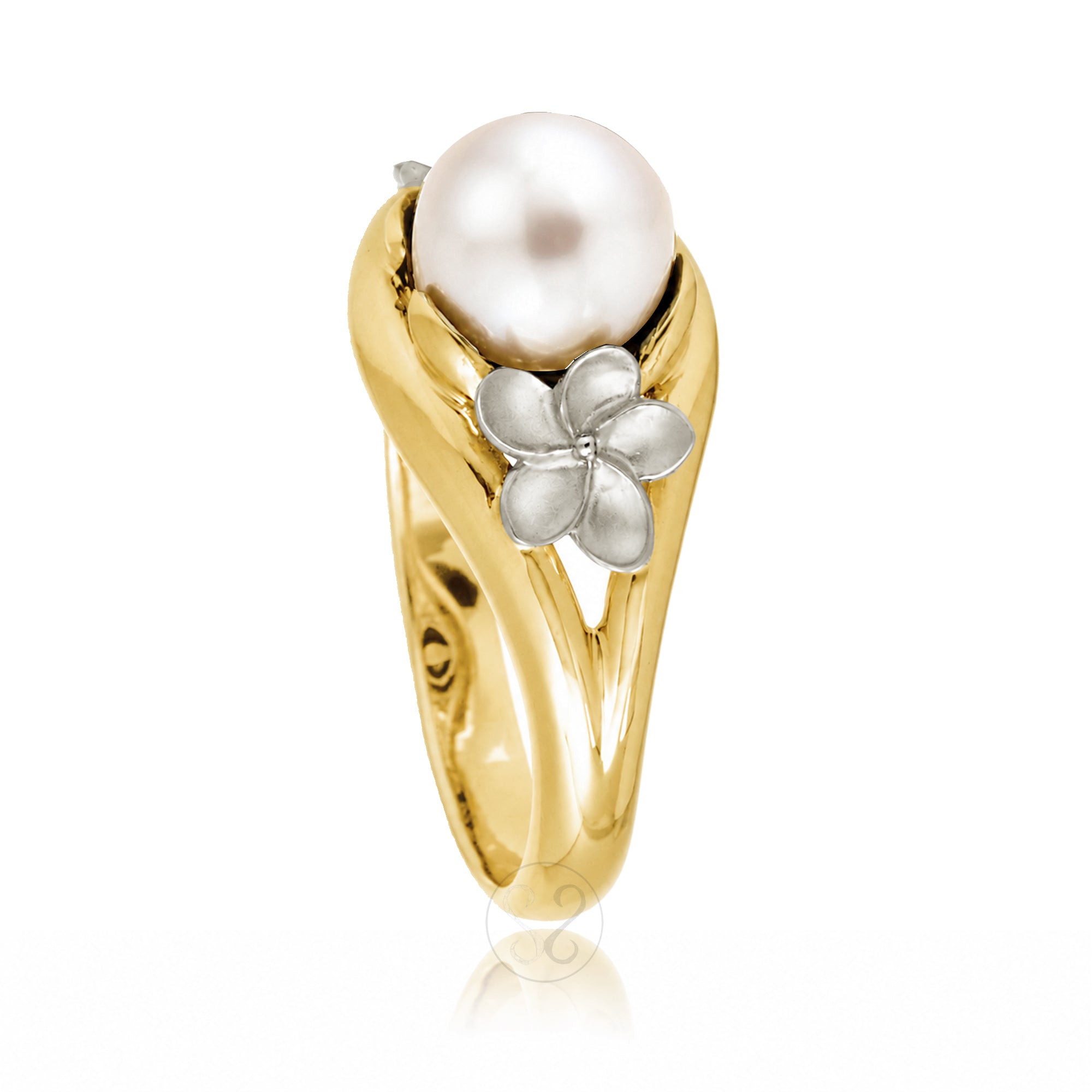 The Plumeria Pearl Embrace Ring