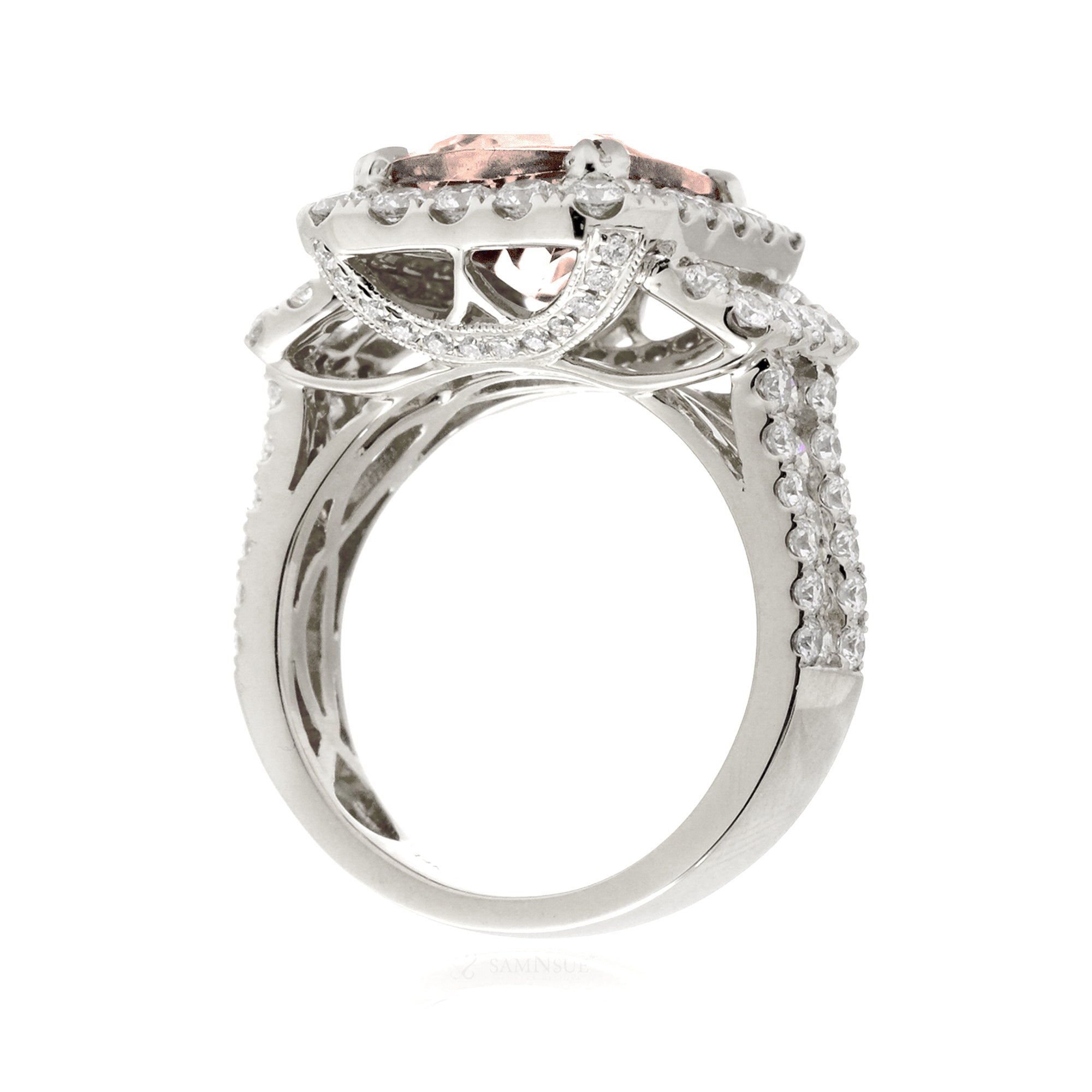 The Sydney Cushion Cut Morganite Ring
