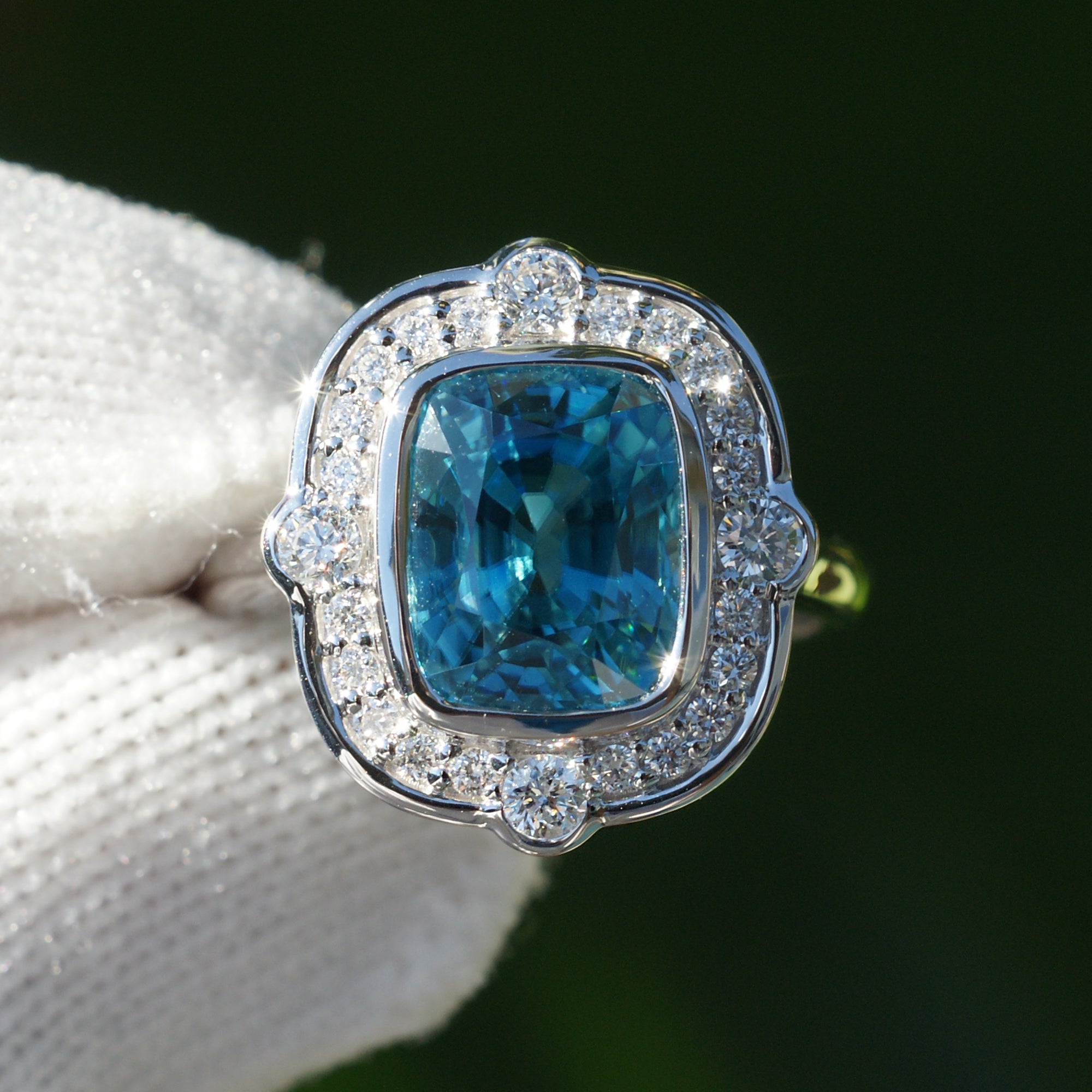 The Scarlette Cushion Blue Zircon (6.17 ct. tw.)