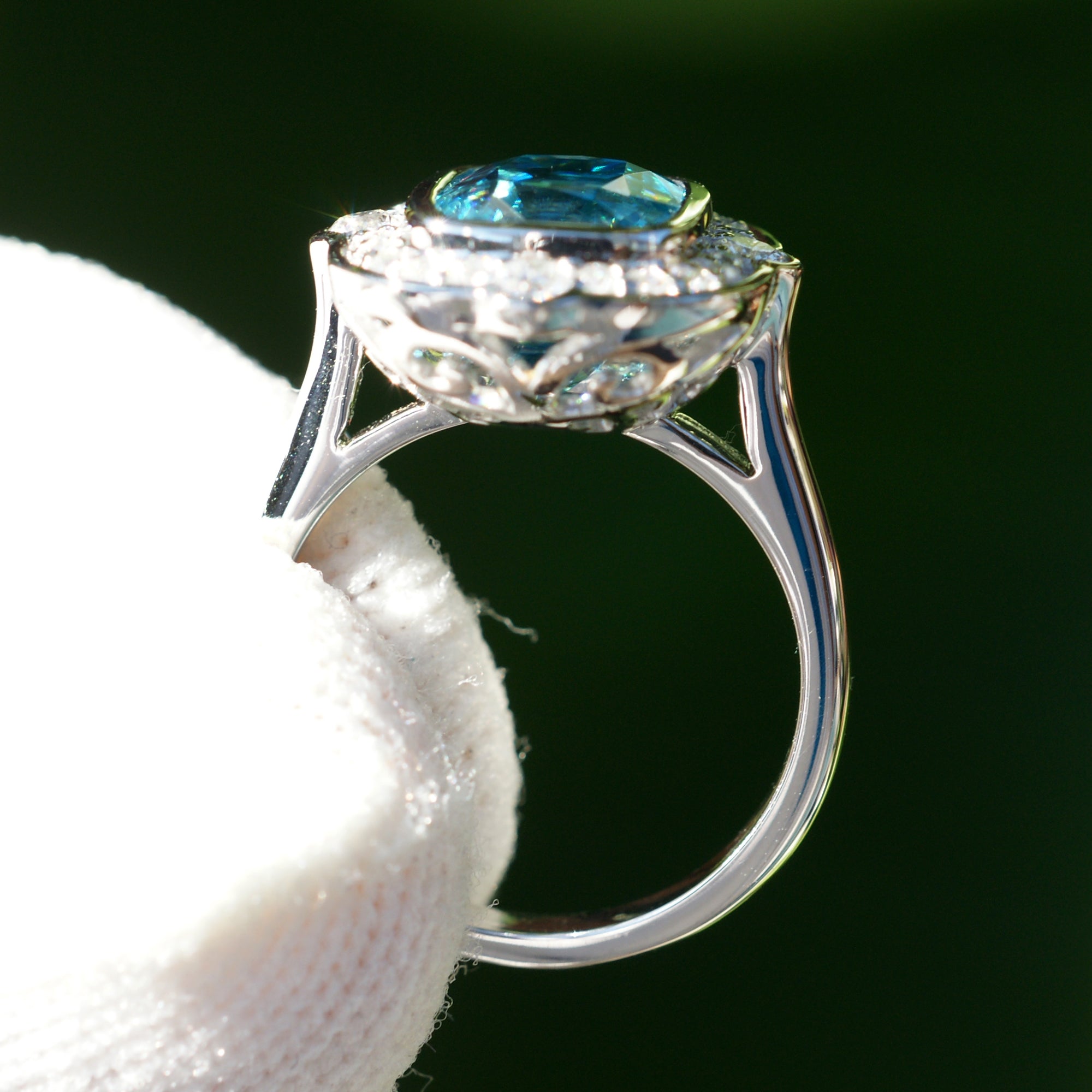 The Scarlette Cushion Blue Zircon (6.17 ct. tw.)