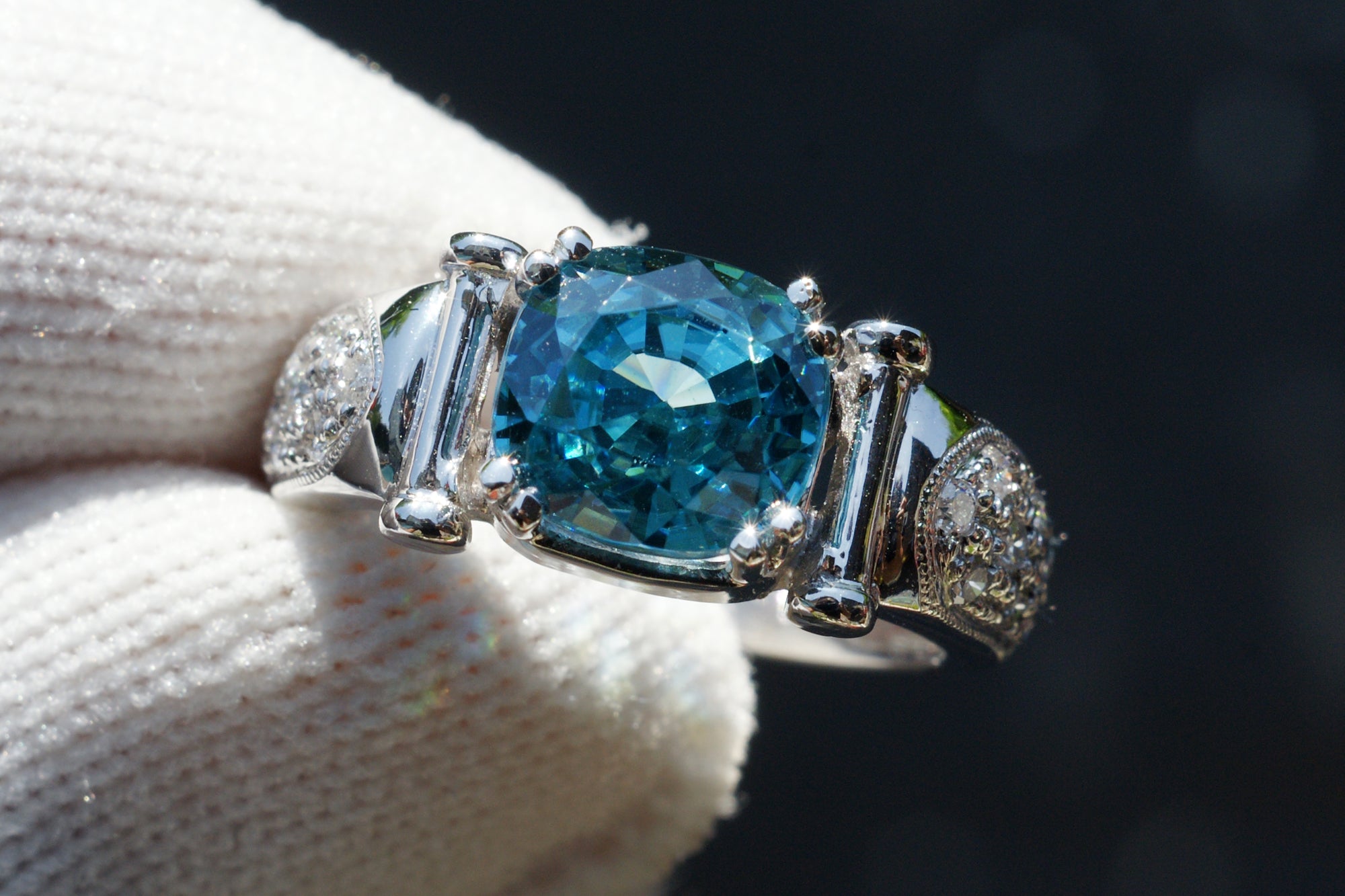 The Ester Cushion Blue Zircon (4.75 ct tw.)