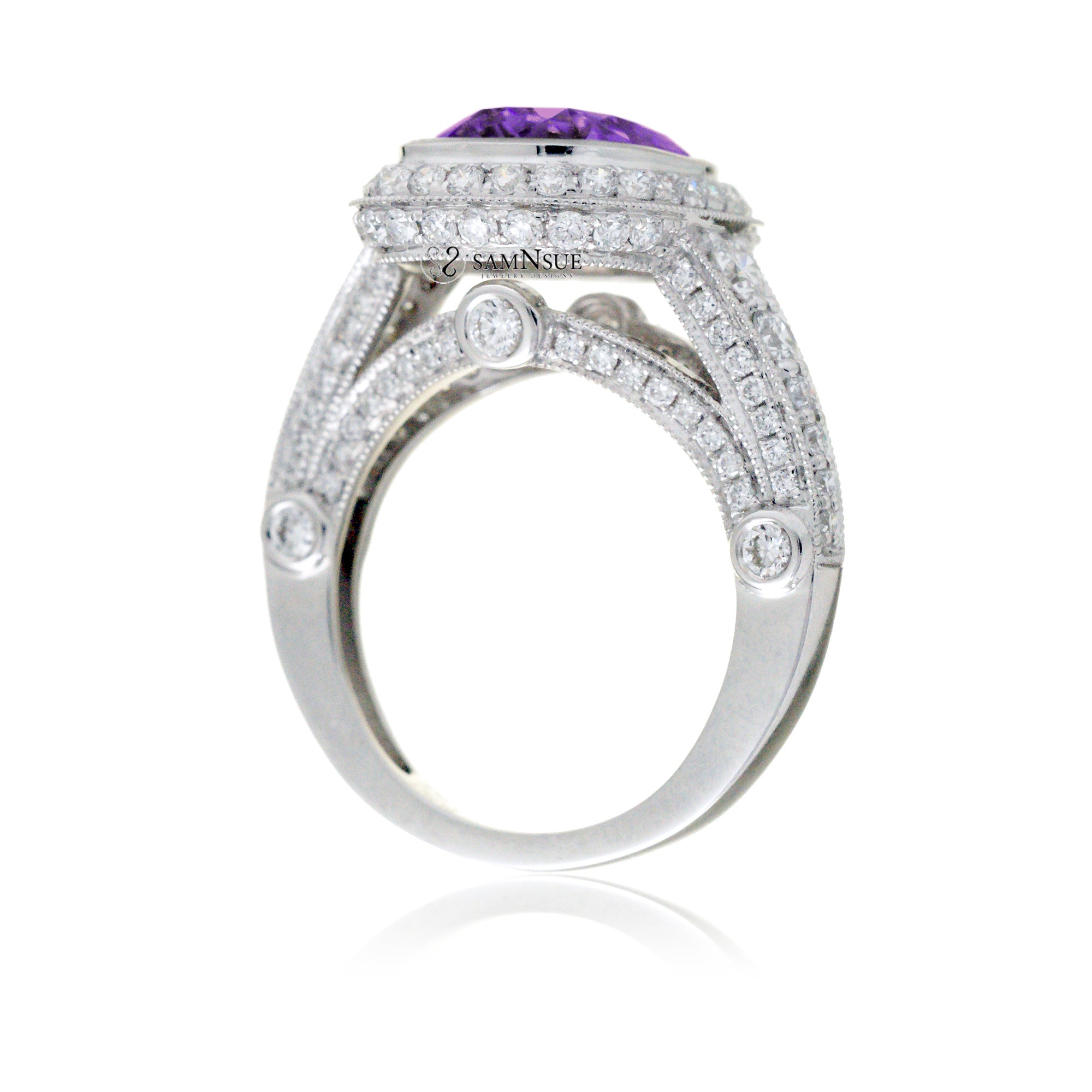 The Gwendoline Cushion Cut Amethyst Ring