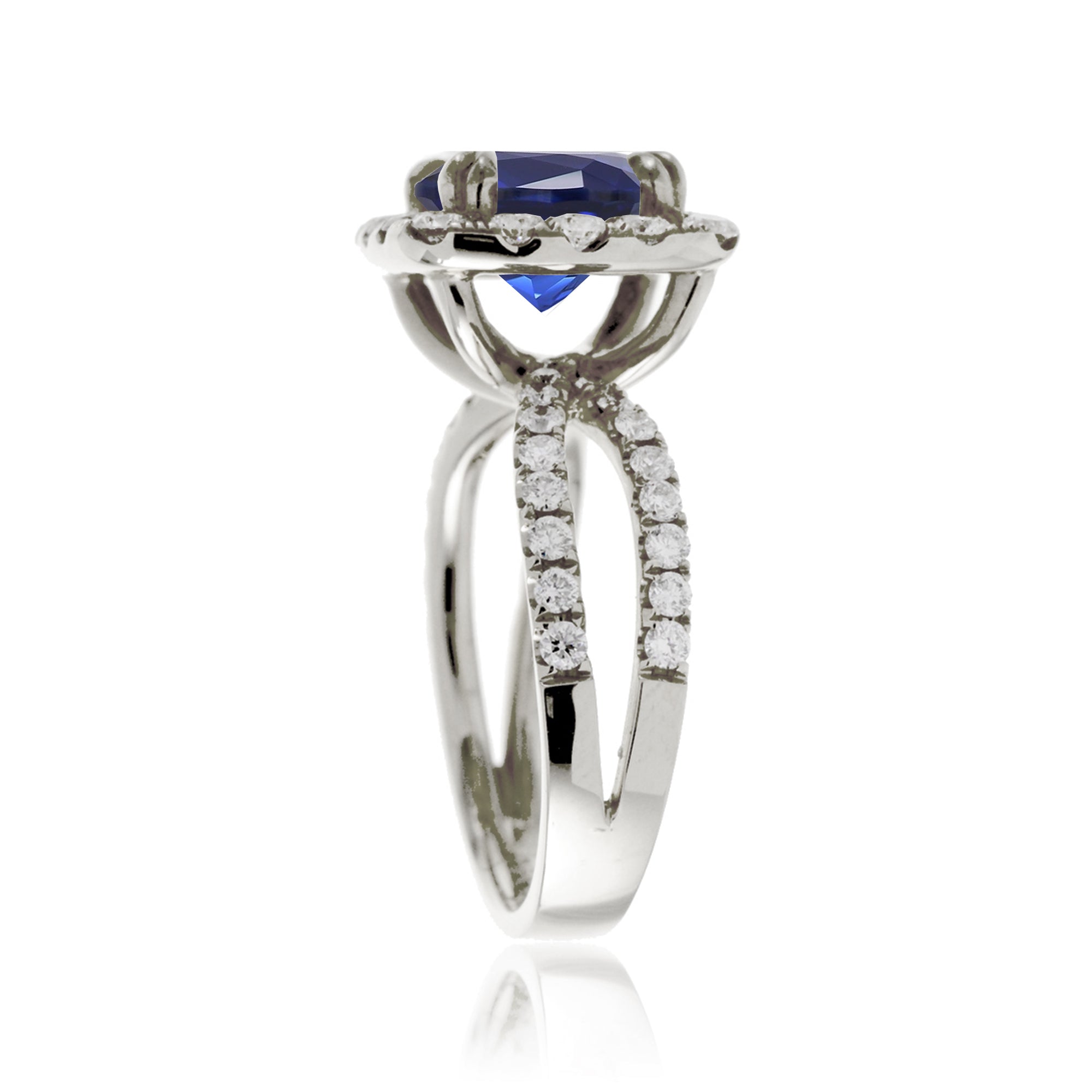 The Bonnie Cushion Cut Blue Sapphire Ring