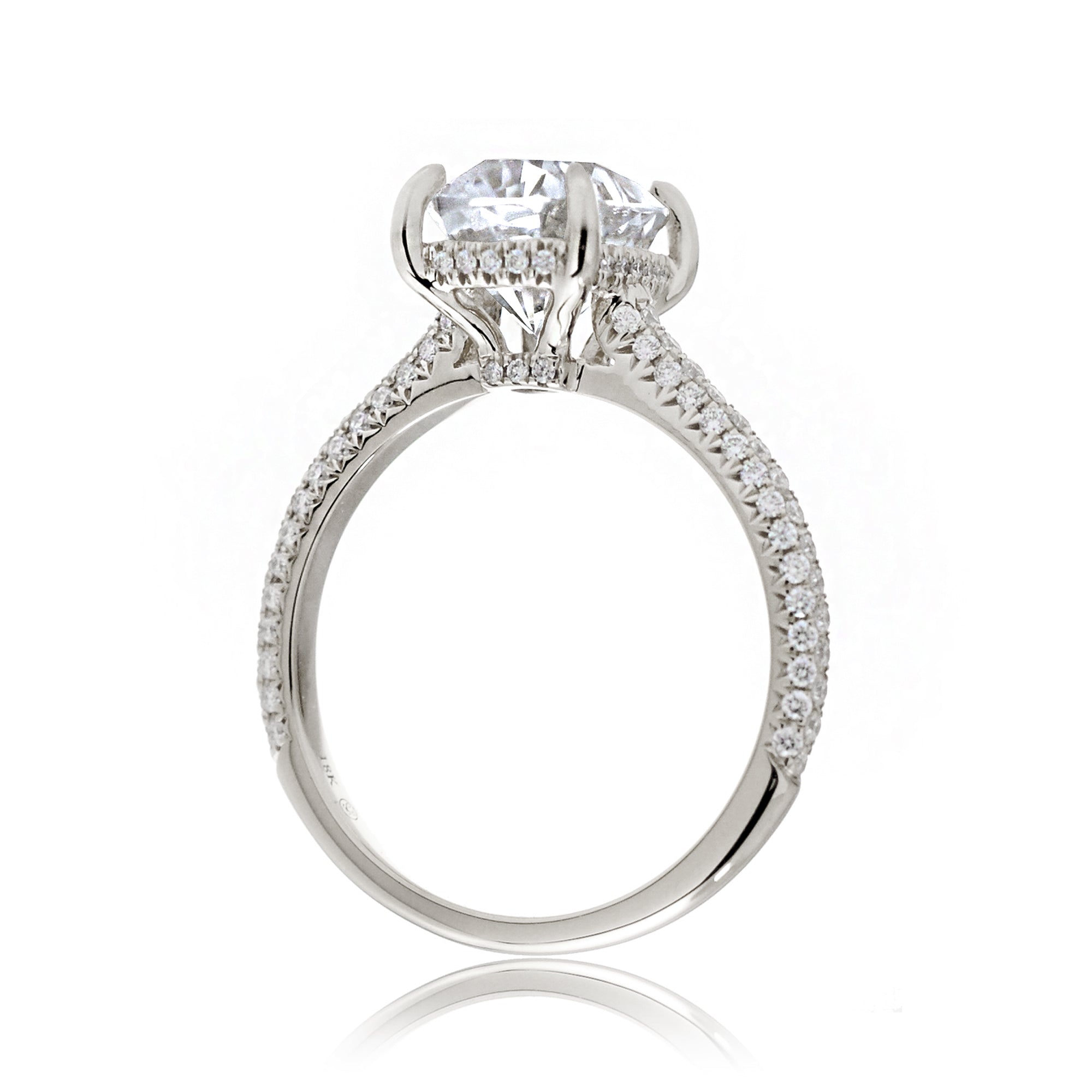 Cushion-Cut Diamond Ring with Diamond Accent Triple Band