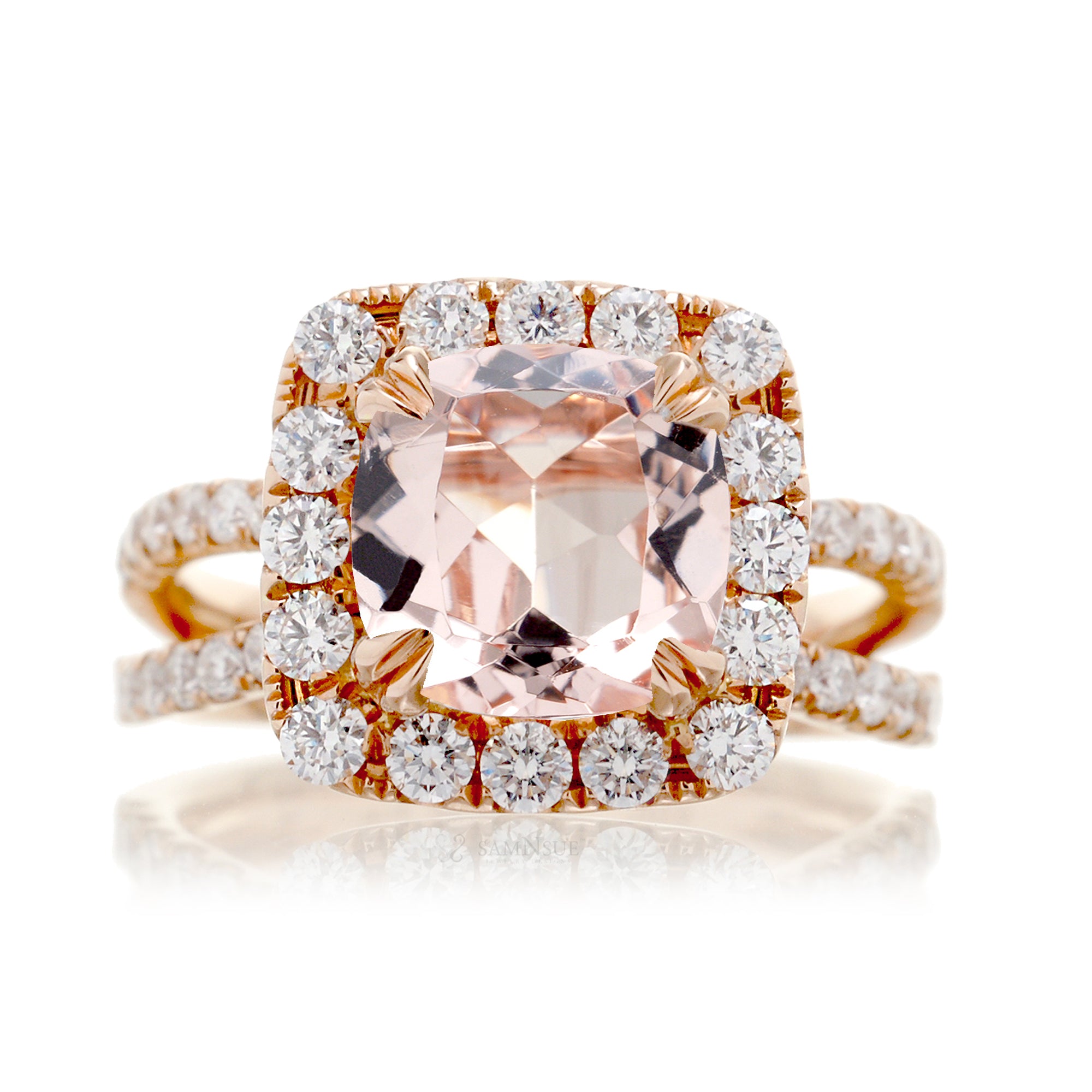 The Bonnie Cushion Morganite Ring
