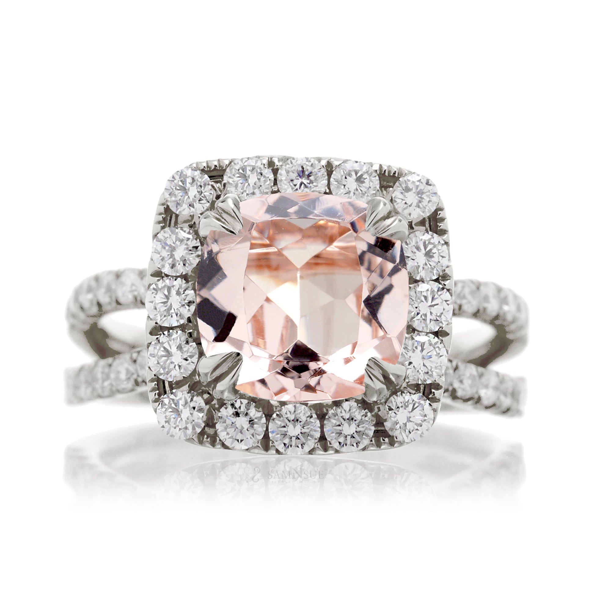 The Bonnie Cushion Morganite Ring